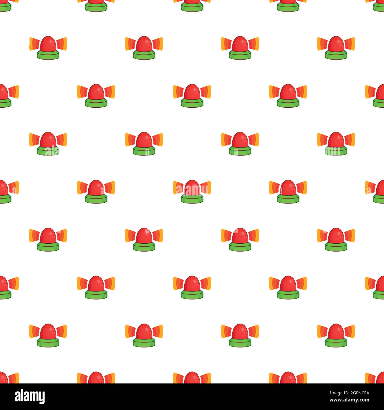 Police siren pattern, cartoon style Stock Vector