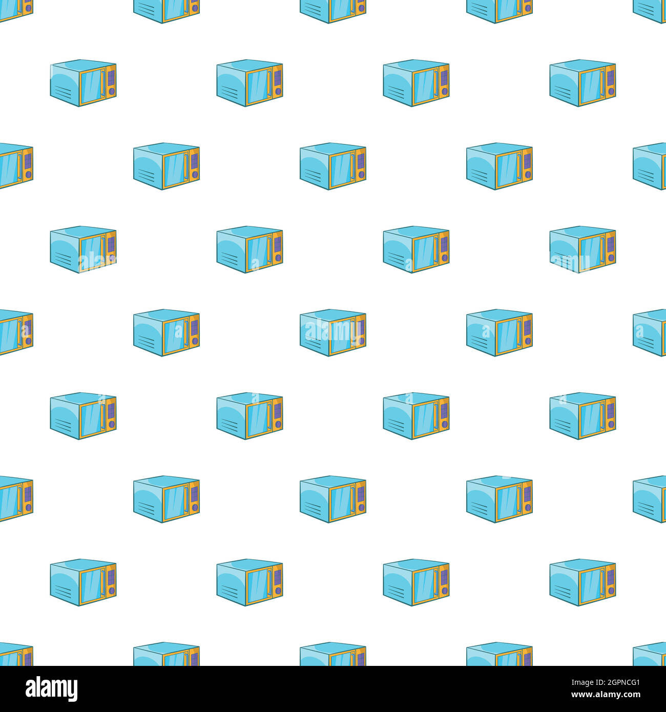 Microwave pattern, cartoon style Stock Vector