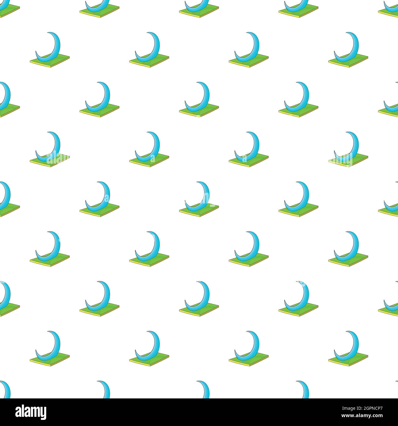 Skyscraper crescent in UAE pattern, cartoon style Stock Vector