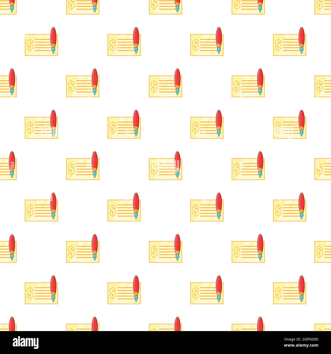 Checkbook pattern, cartoon style Stock Vector