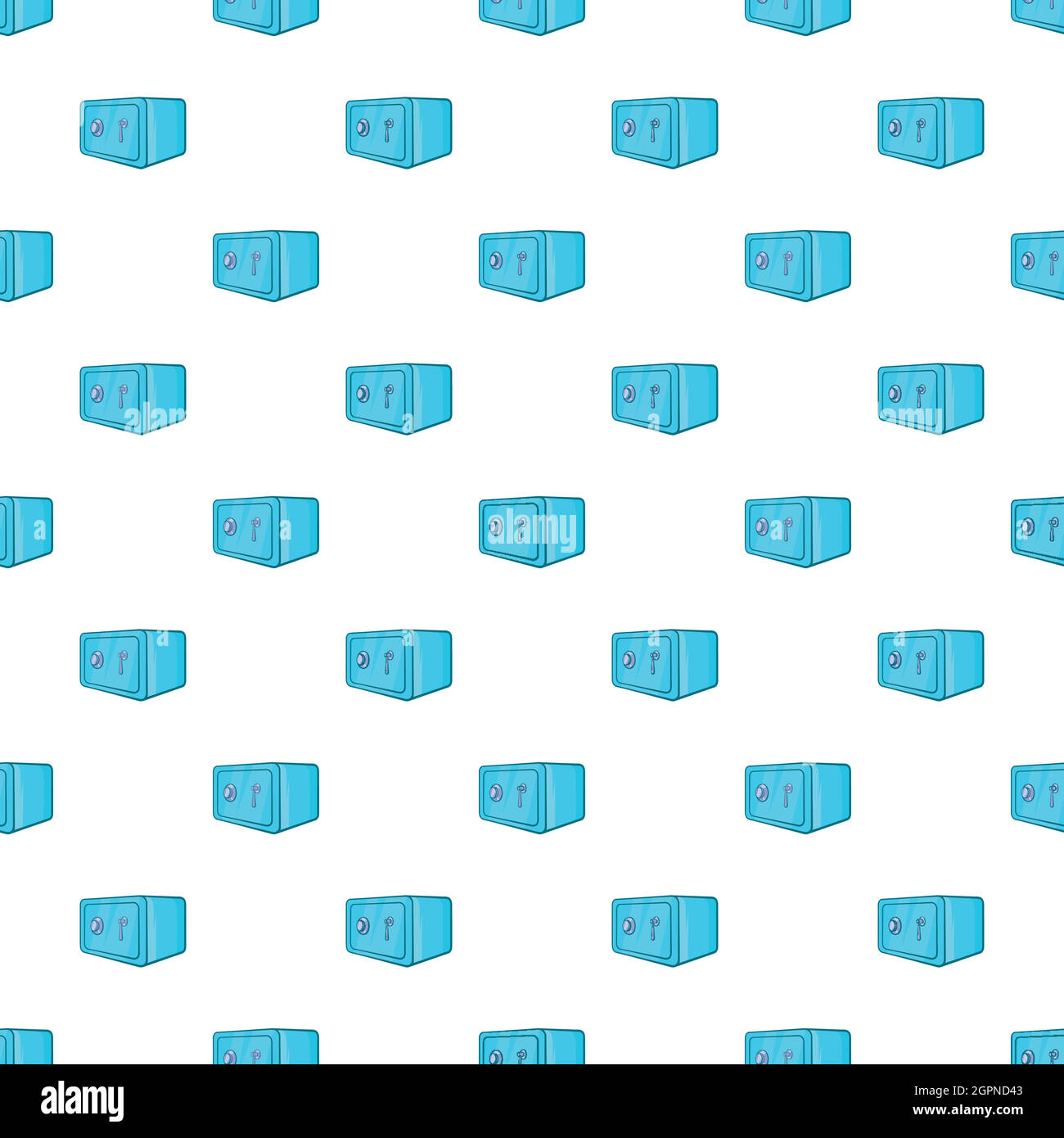 Safety deposit box pattern, cartoon style Stock Vector