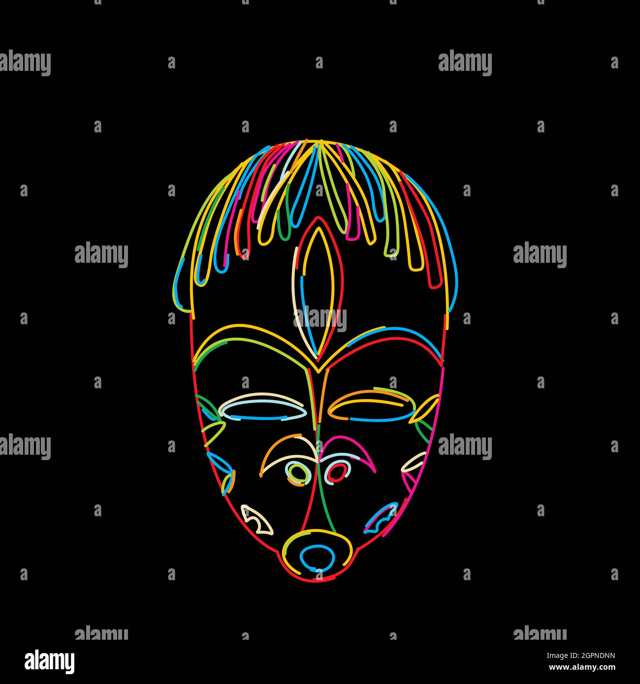 Stylized tribal mask 5 Stock Vector