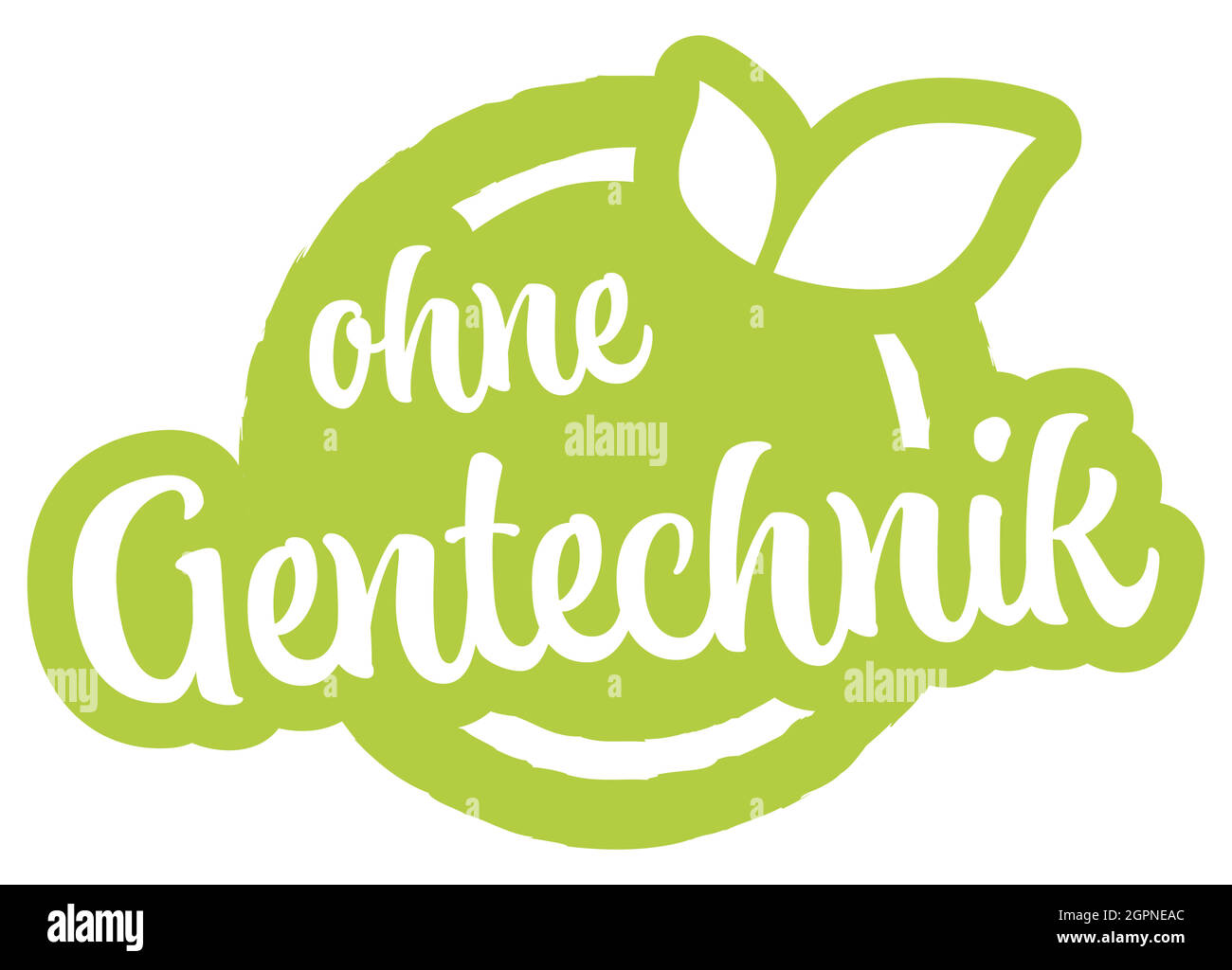 modern green stamp without genetic engineering (in german) Stock Vector