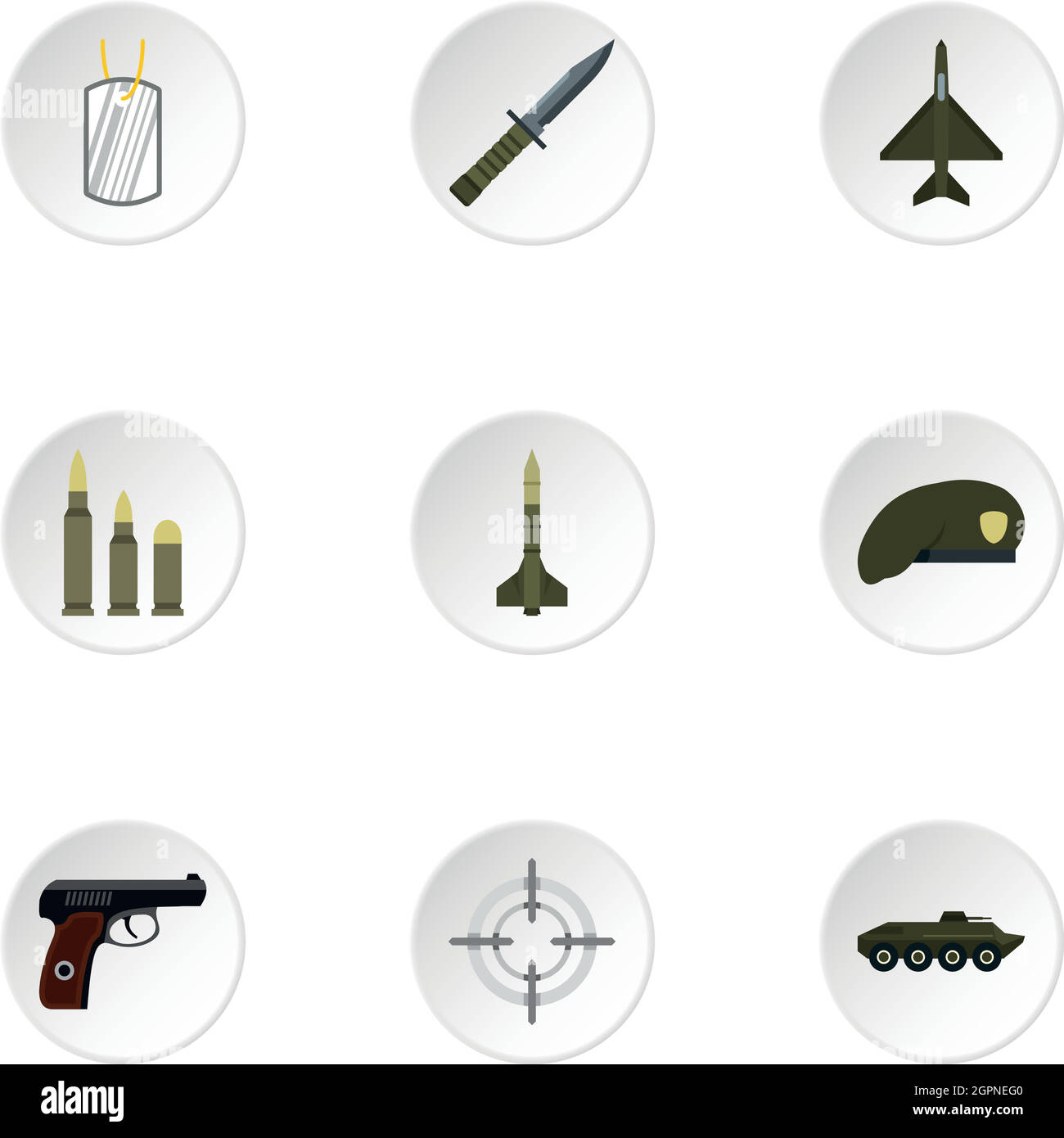 Military weapons icons set, flat style Stock Vector Image & Art - Alamy