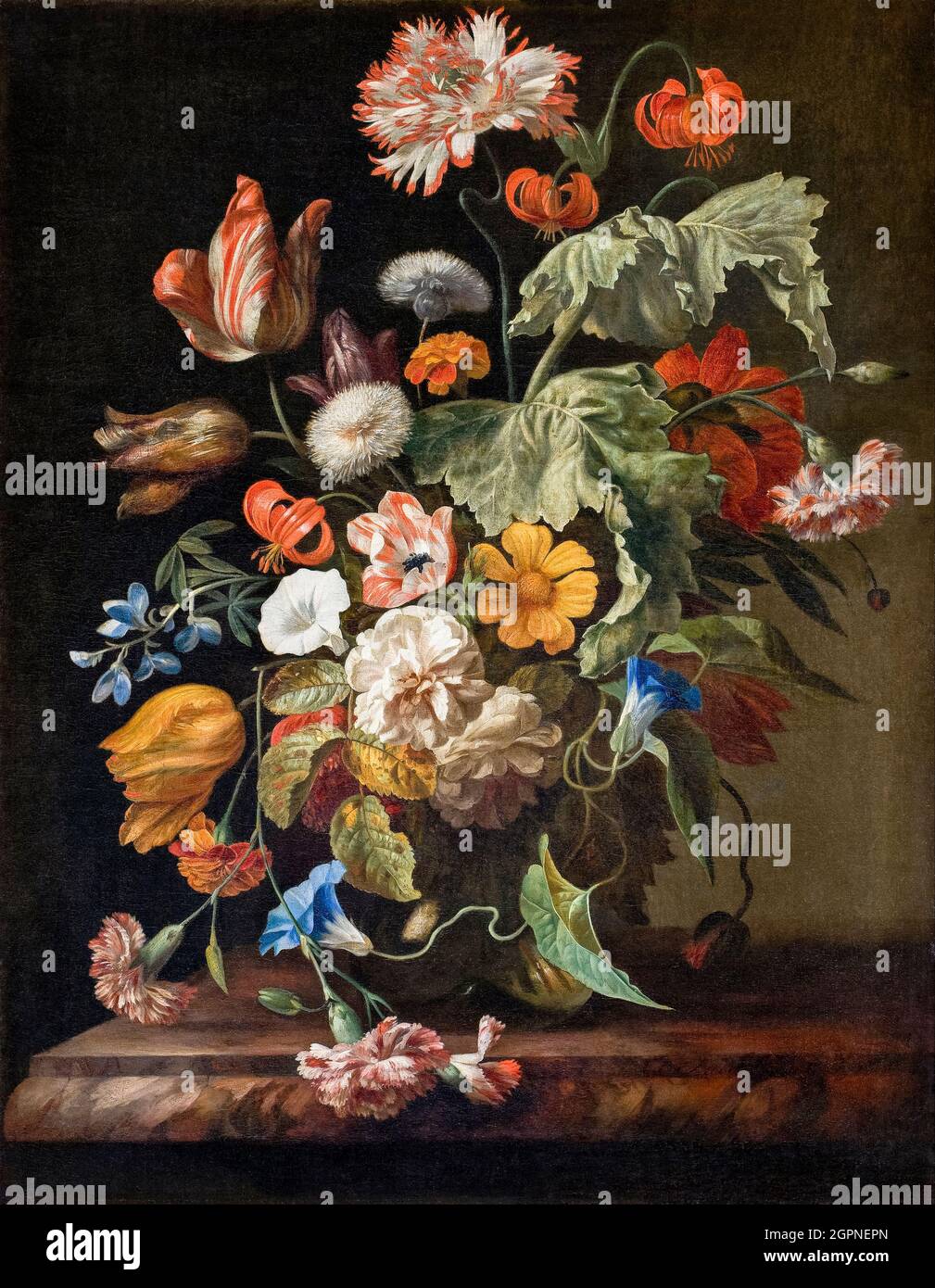 Rachel Ruysch, still life painting, Still Life with Flowers, before 1750 Stock Photo