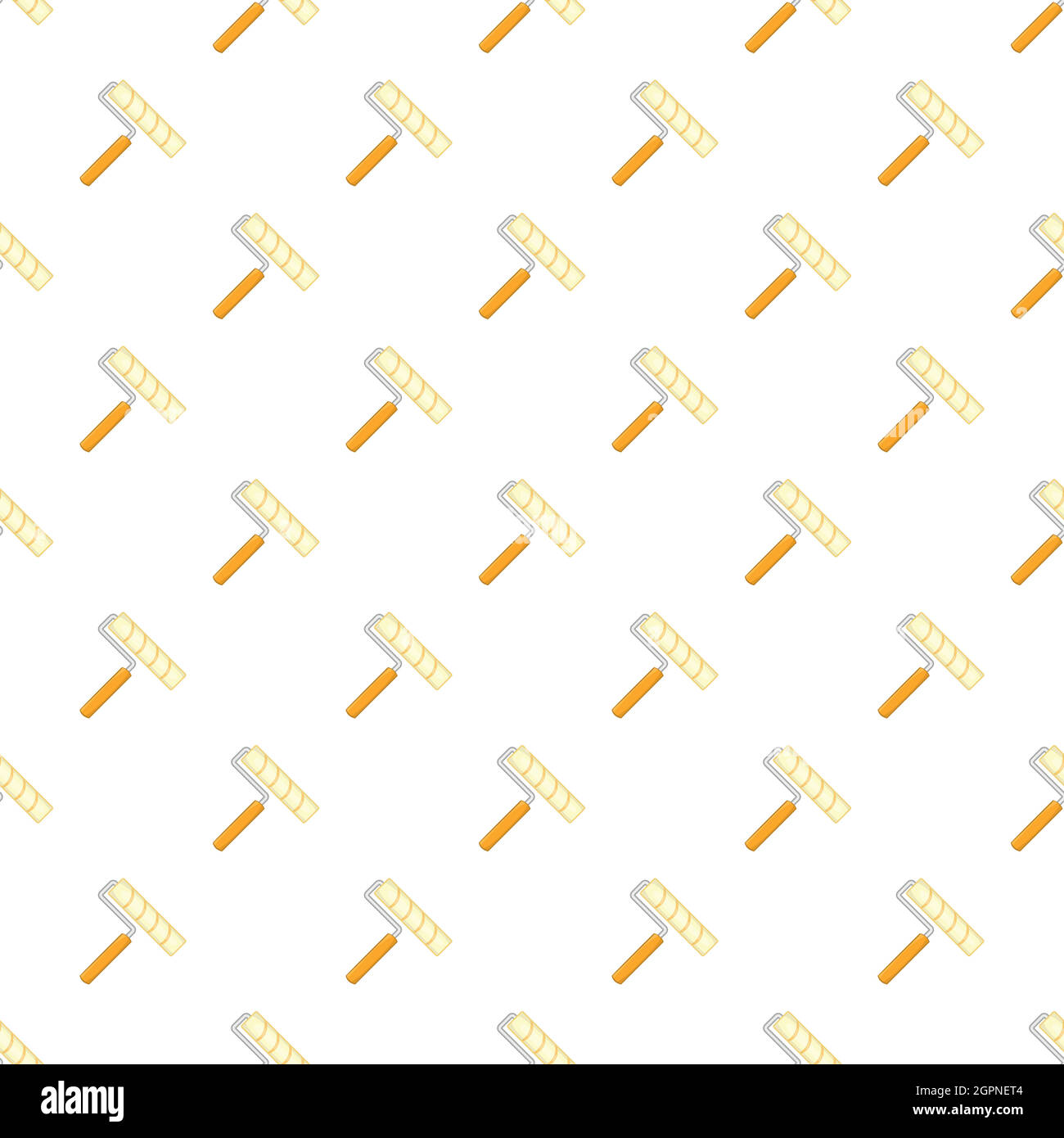 Paint roller pattern, cartoon style Stock Vector