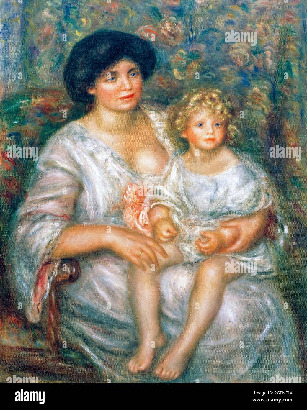 Pierre Auguste Renoir, Mère et Enfant (Mother and Child), portrait painting, 1910 Stock Photo