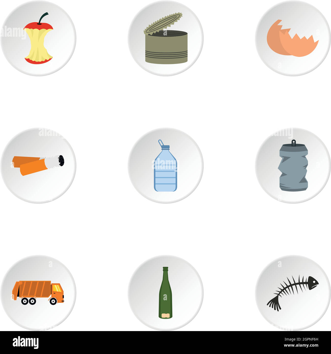 Trash icons set, flat style Stock Vector Image & Art - Alamy