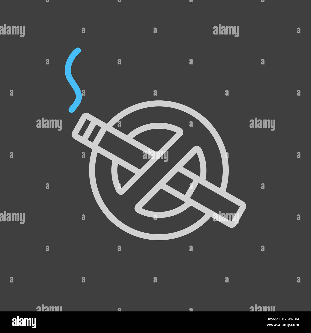 No smoking sign vector icon on dark background Stock Vector