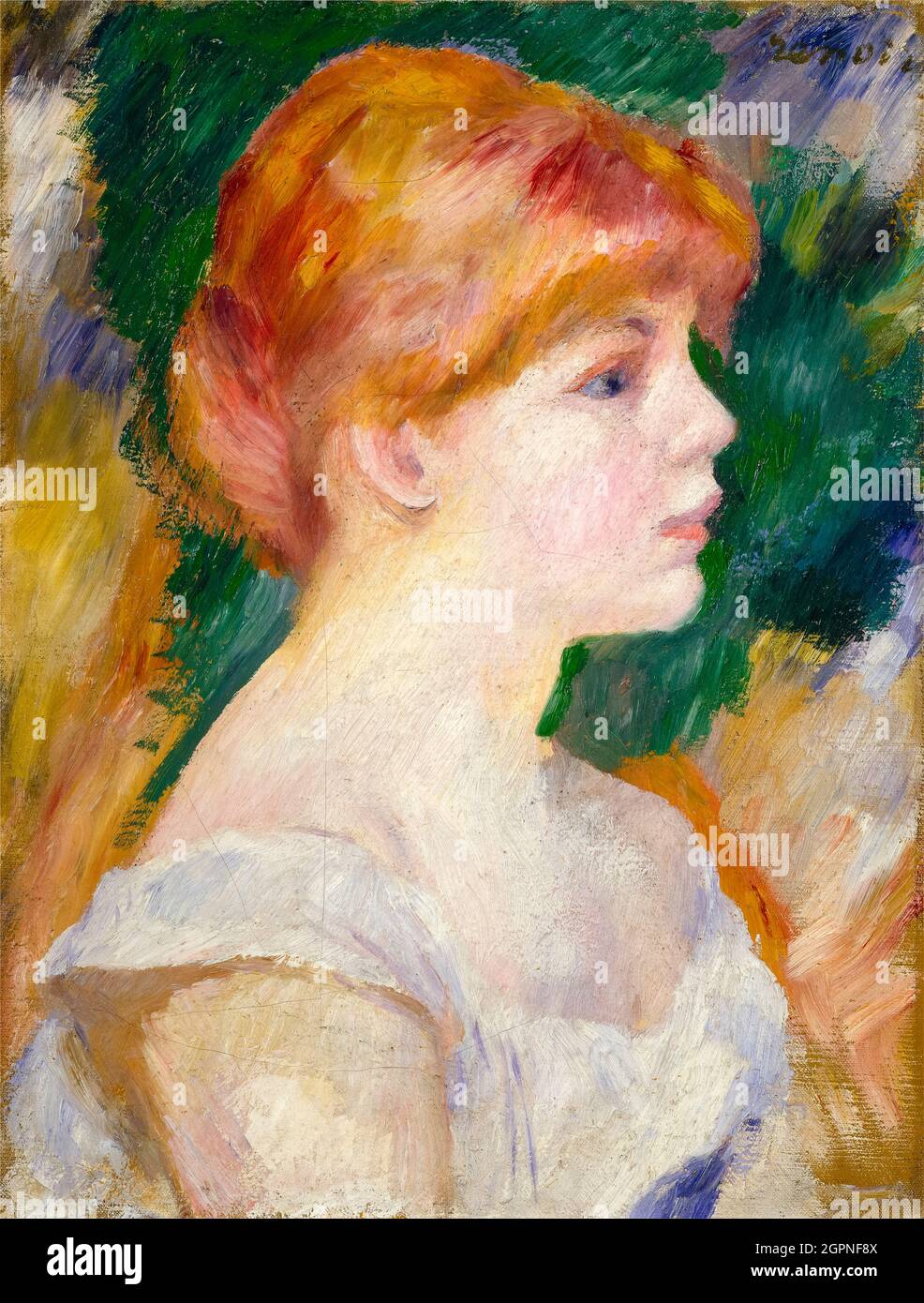 Suzanne Valadon (1865-1938), French painter and Artist's Model, portrait painting by Pierre Auguste Renoir, circa 1885 Stock Photo