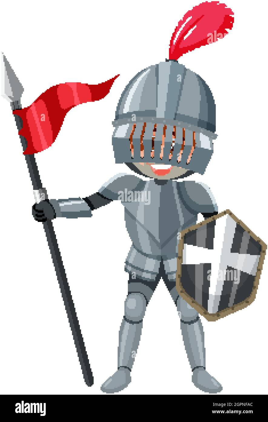 Knight cartoon character on white background illustration Stock Vector ...