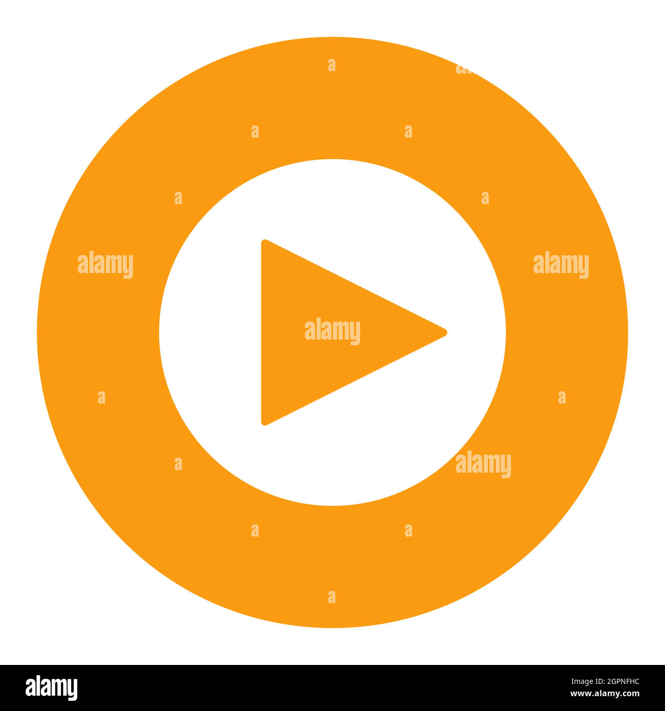 Play button vector flat white glyph icon Stock Vector