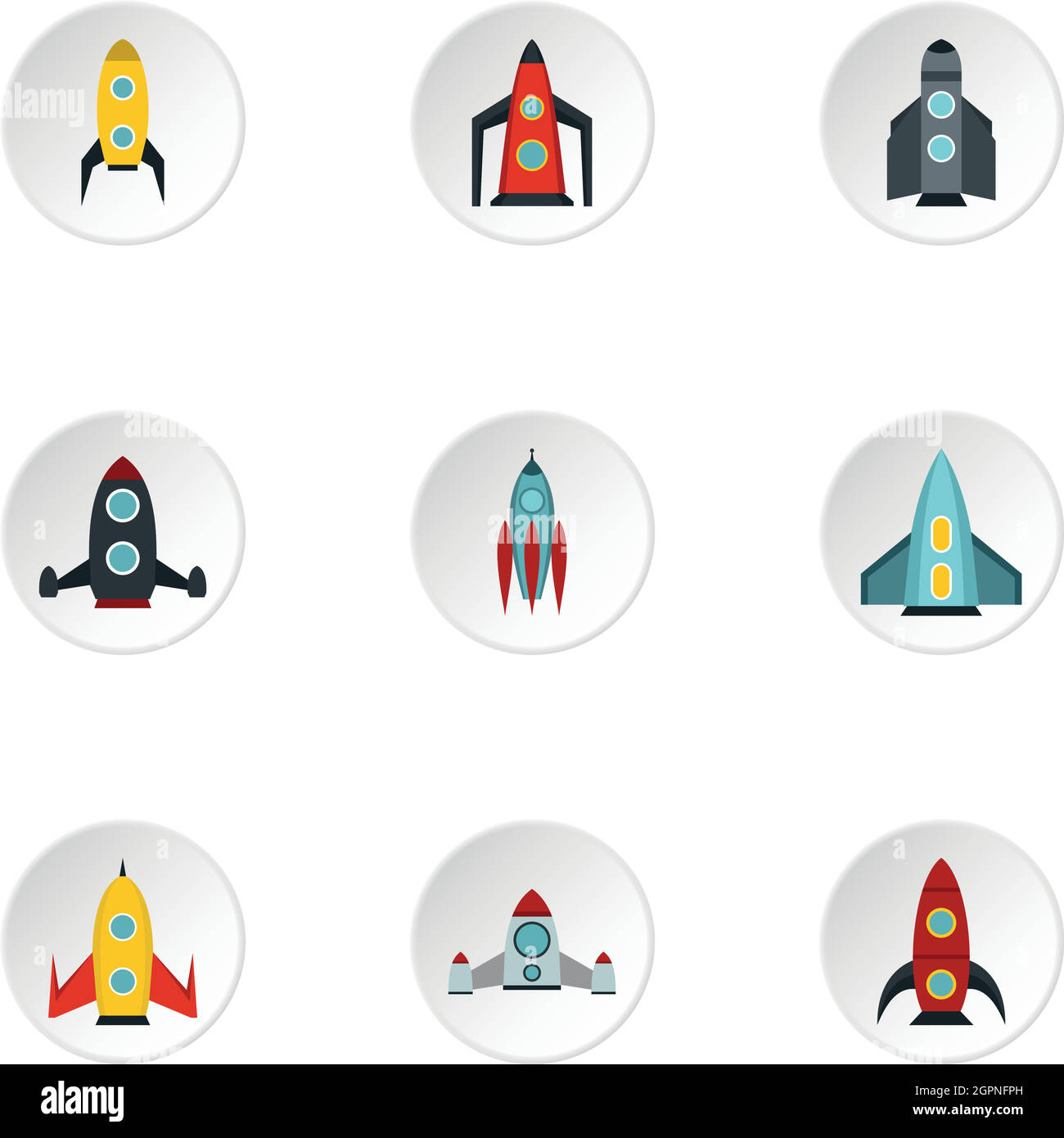 Rocket icons set, flat style Stock Vector Image & Art - Alamy