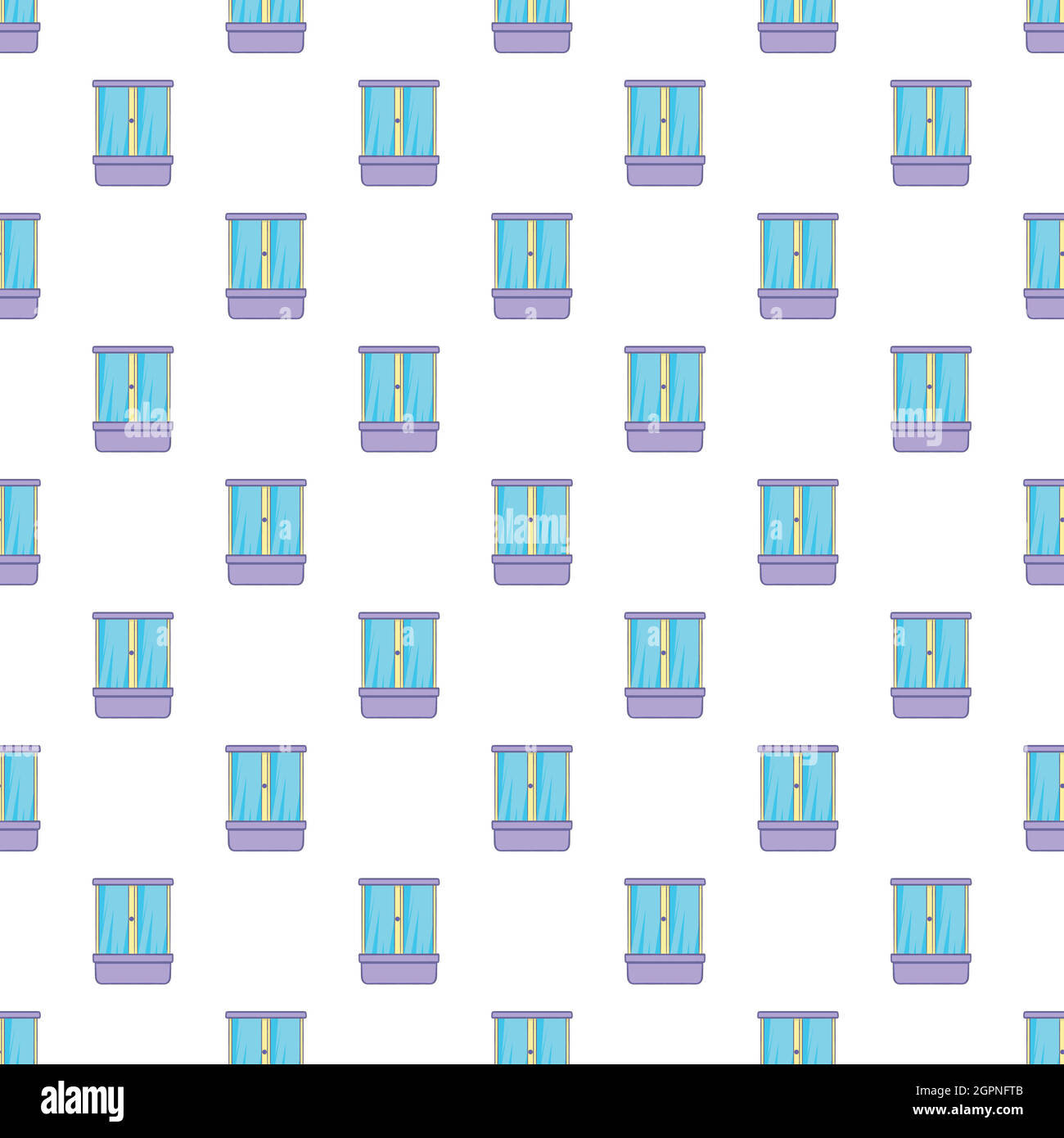 Shower cubicle pattern, cartoon style Stock Vector
