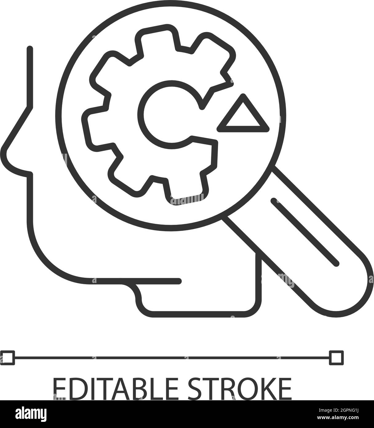 Recognizing weaknesses linear icon Stock Vector