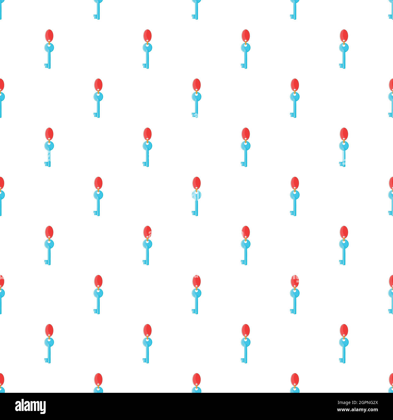 Hotel key pattern, cartoon style Stock Vector