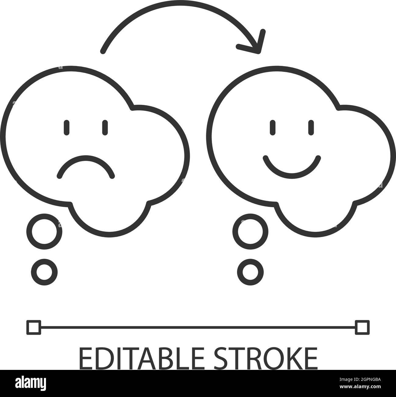 Changing opinion linear icon Stock Vector
