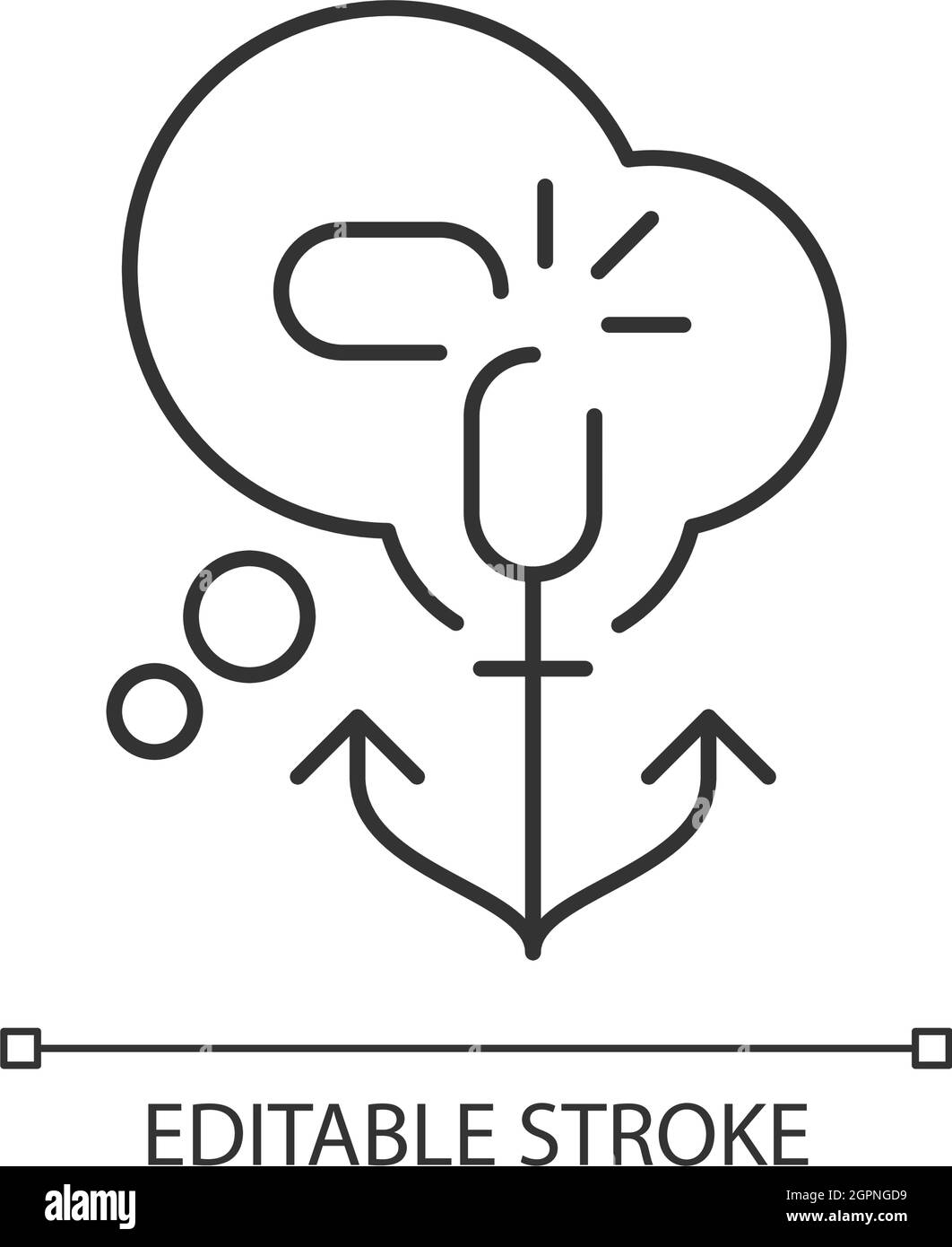 Getting rid of biases linear icon Stock Vector