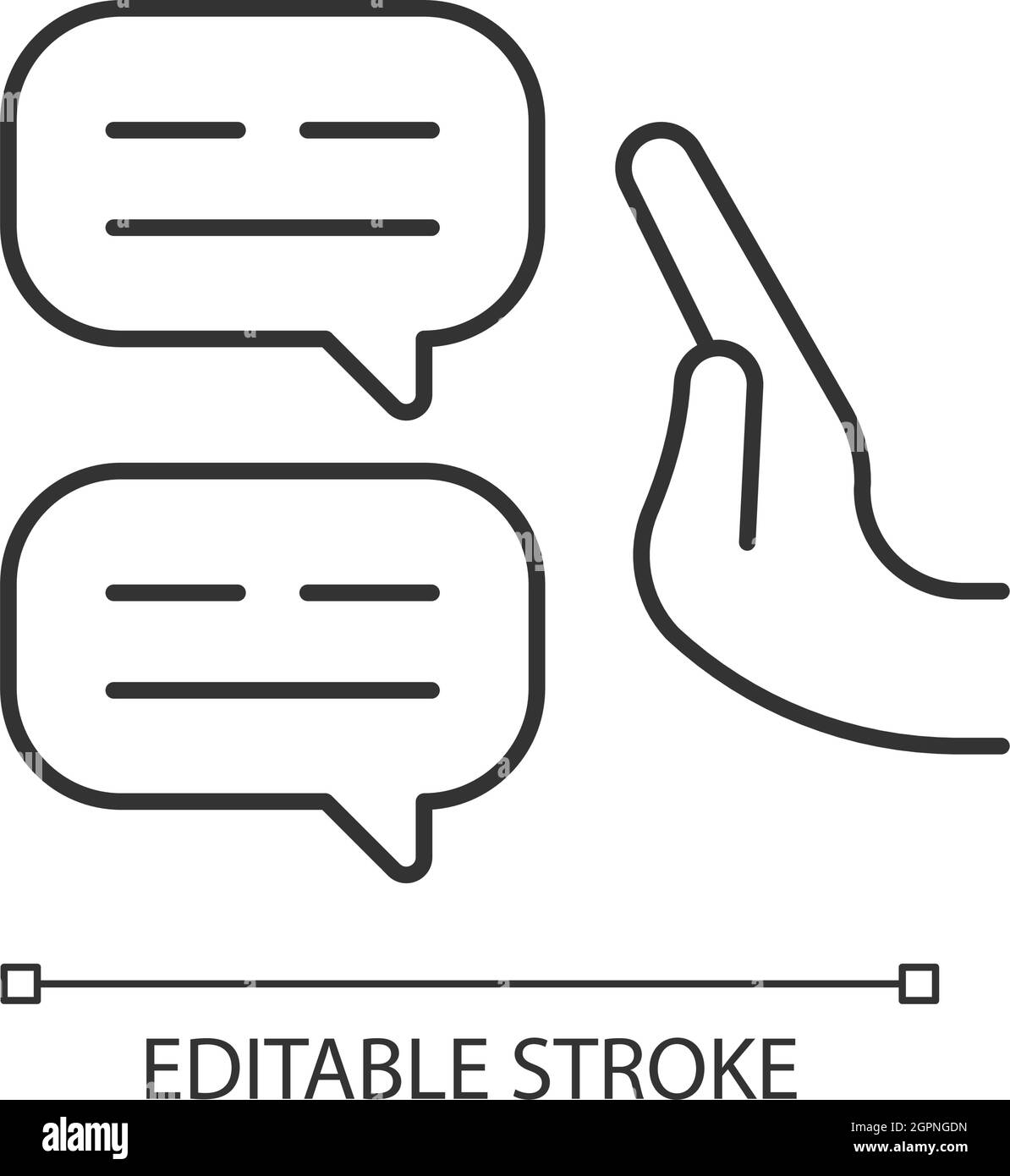 Sceptical view linear icon Stock Vector