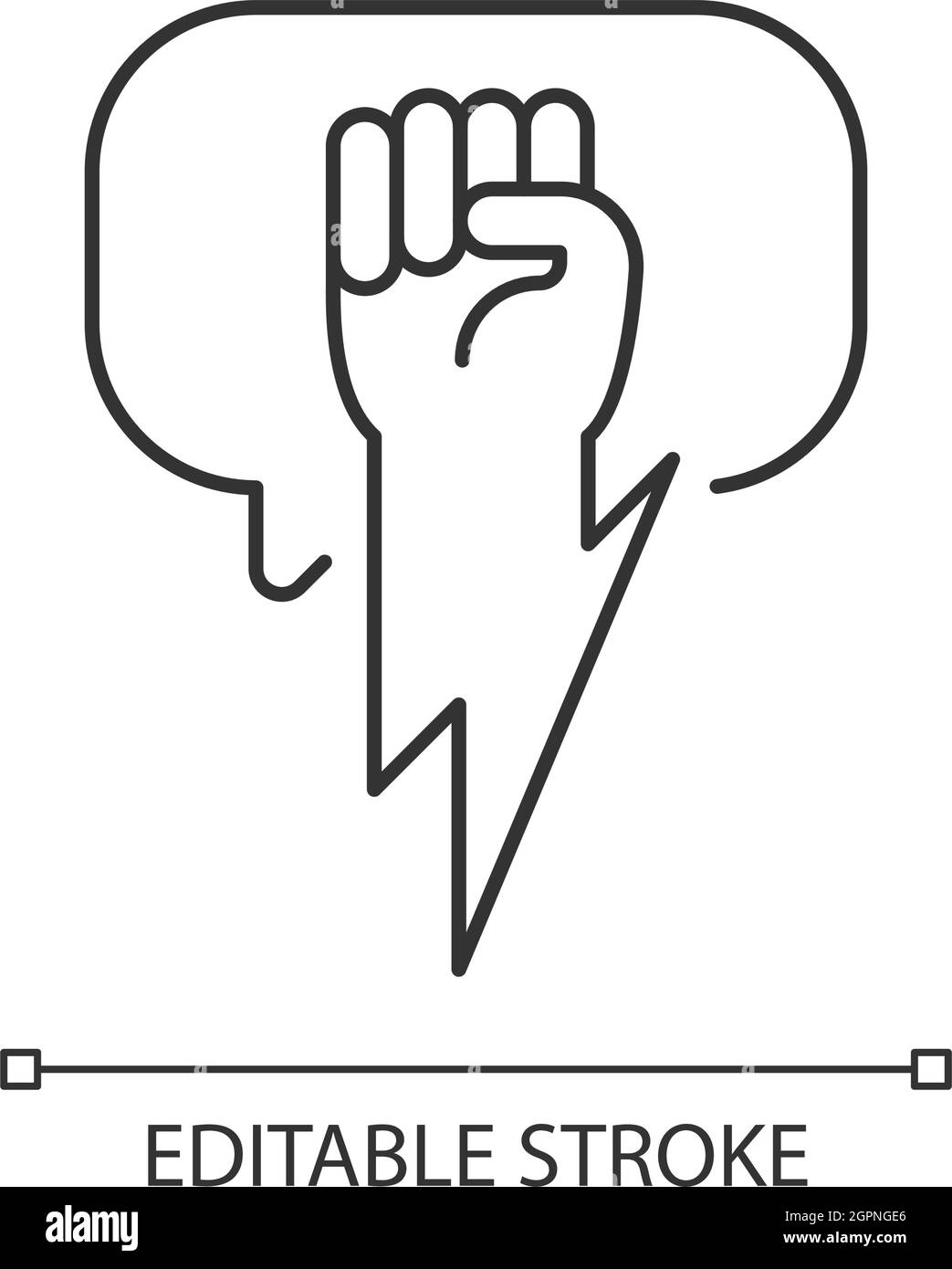 Using strong arguments linear icon Stock Vector