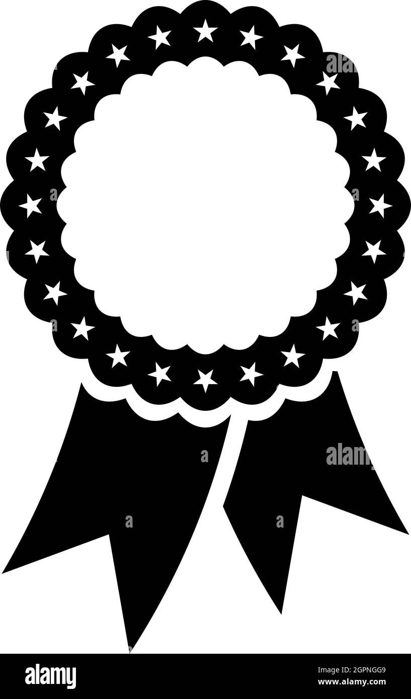 Award or Sale Ribbon with stars vector in black on isolated white ...