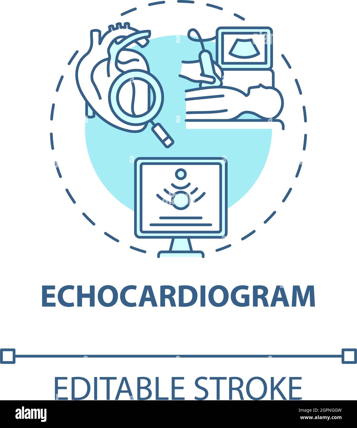 Echocardiogram concept icon Stock Vector