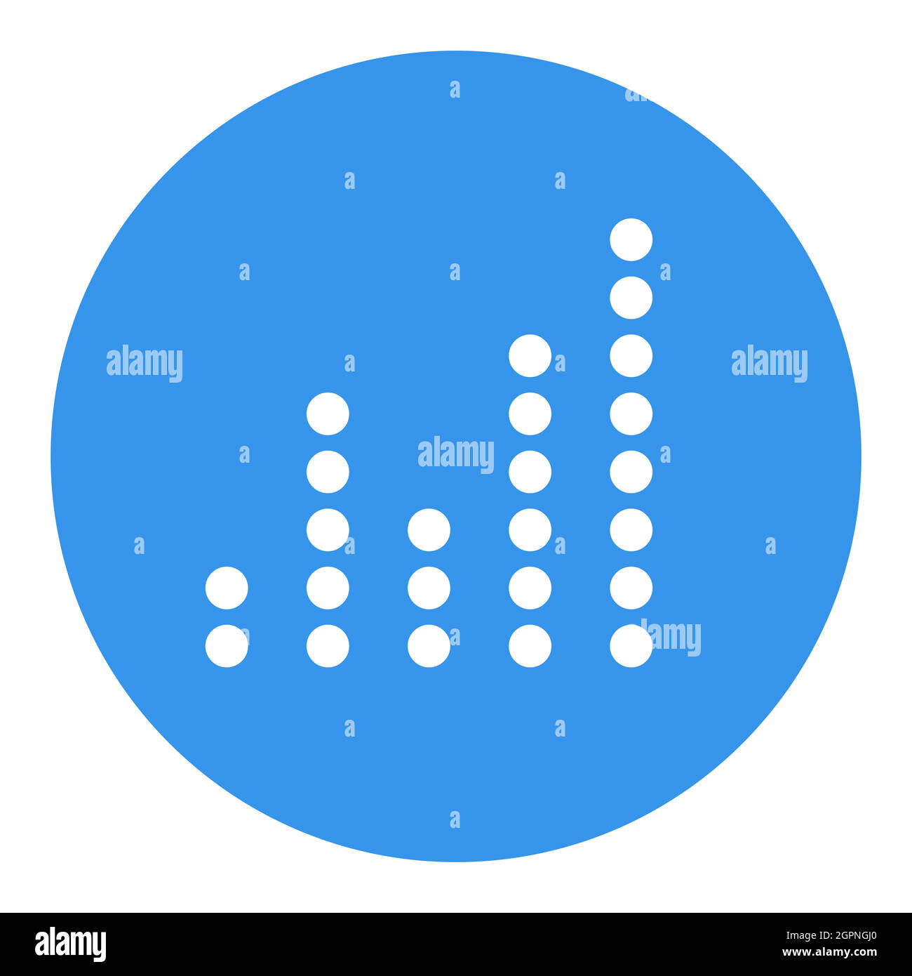 Equalizer, frequency with dots vector white glyph icon Stock Vector