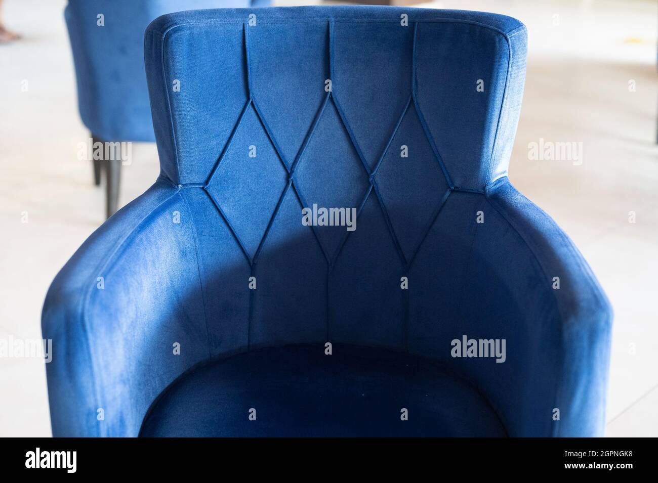 The modern blue armchair Stock Photo Alamy