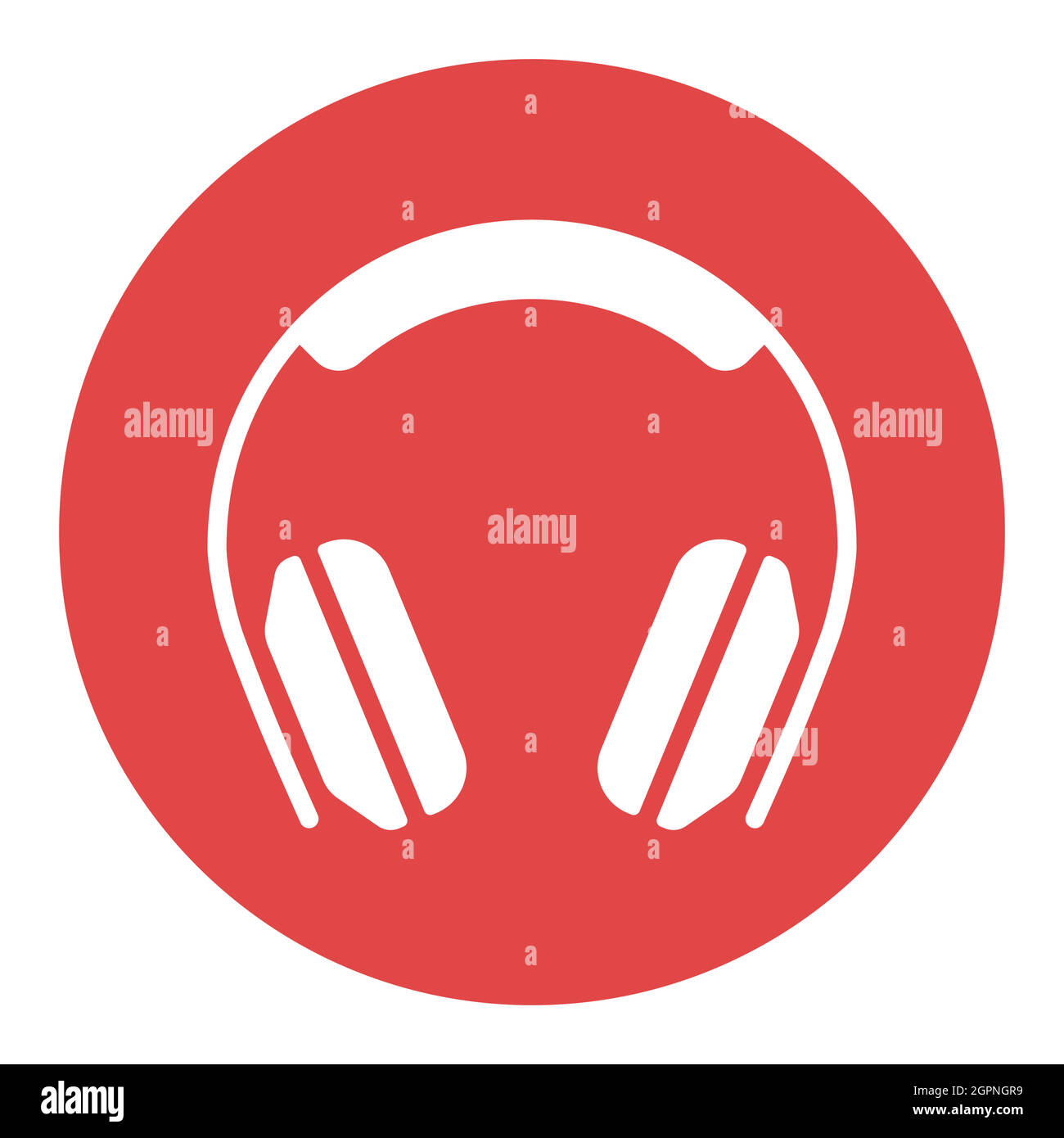 Over-ear headphones vector flat white glyph icon Stock Vector