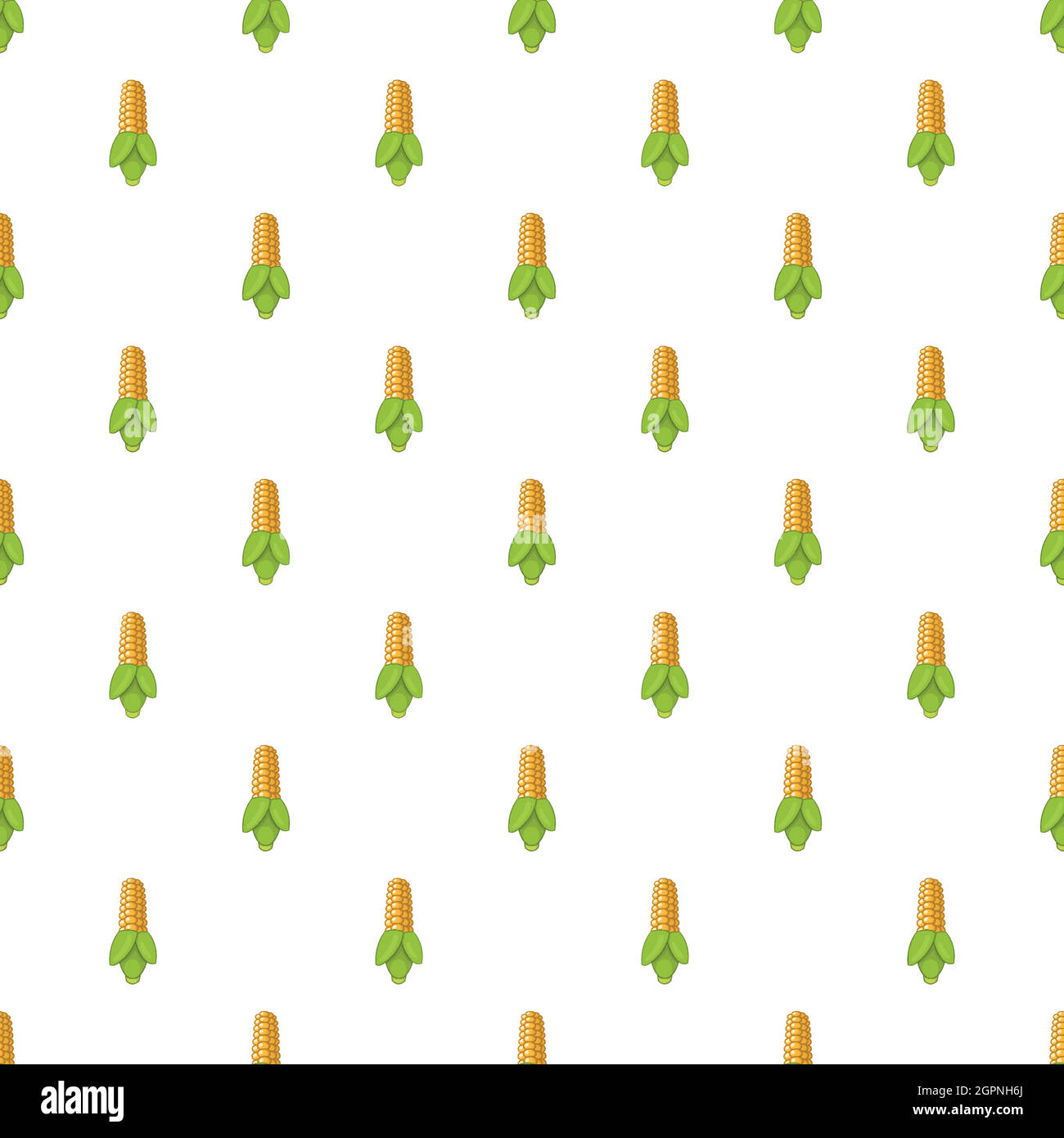 Corncob pattern, cartoon style Stock Vector