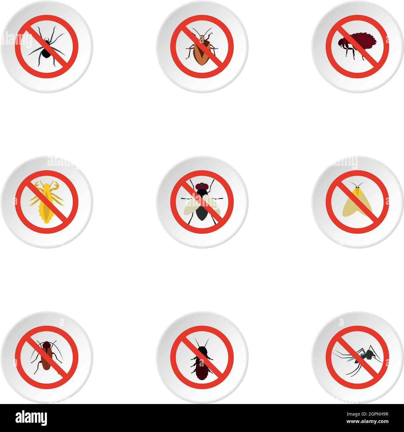 Harmful insects icons set, flat style Stock Vector Image & Art - Alamy