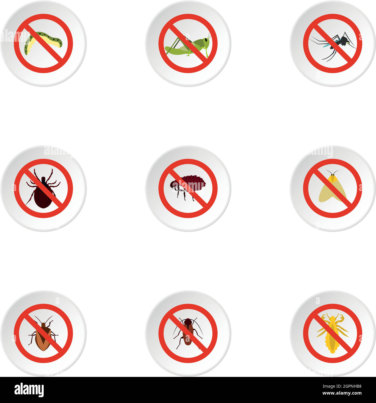 Prohibited insects icons set, flat style Stock Vector Image & Art - Alamy