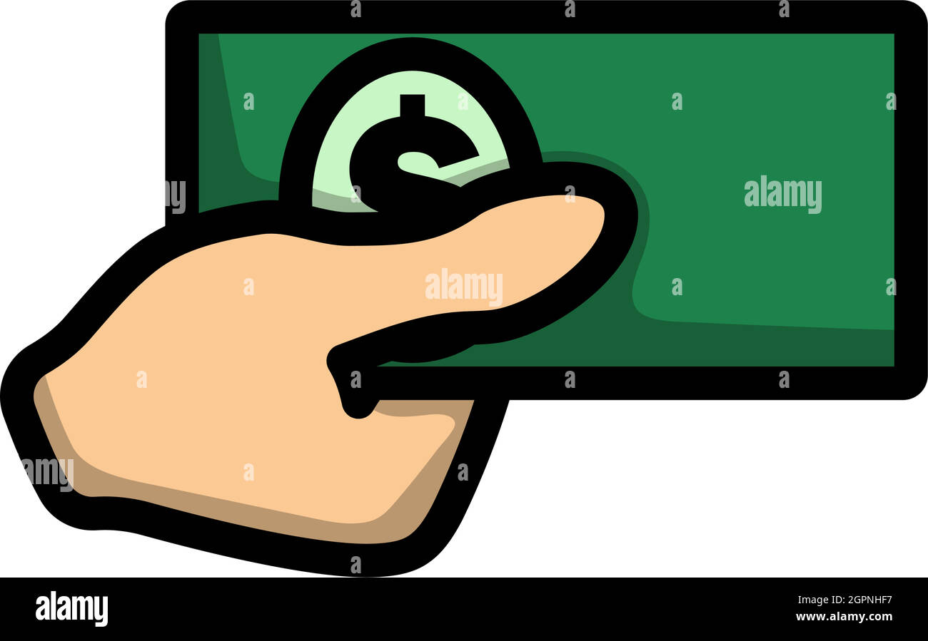 Hand Holding Money Icon Stock Vector