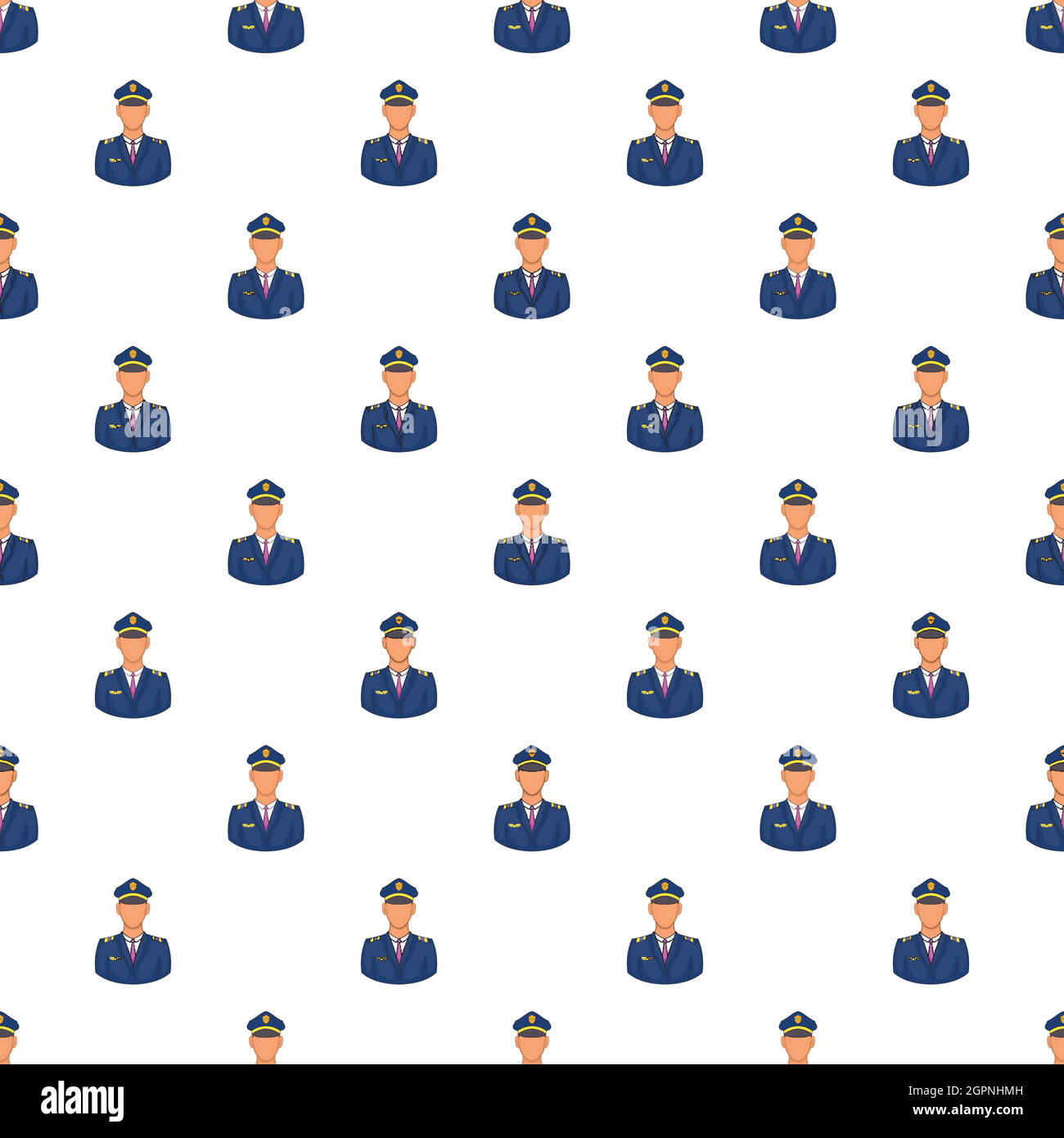 Pilot pattern, cartoon style Stock Vector