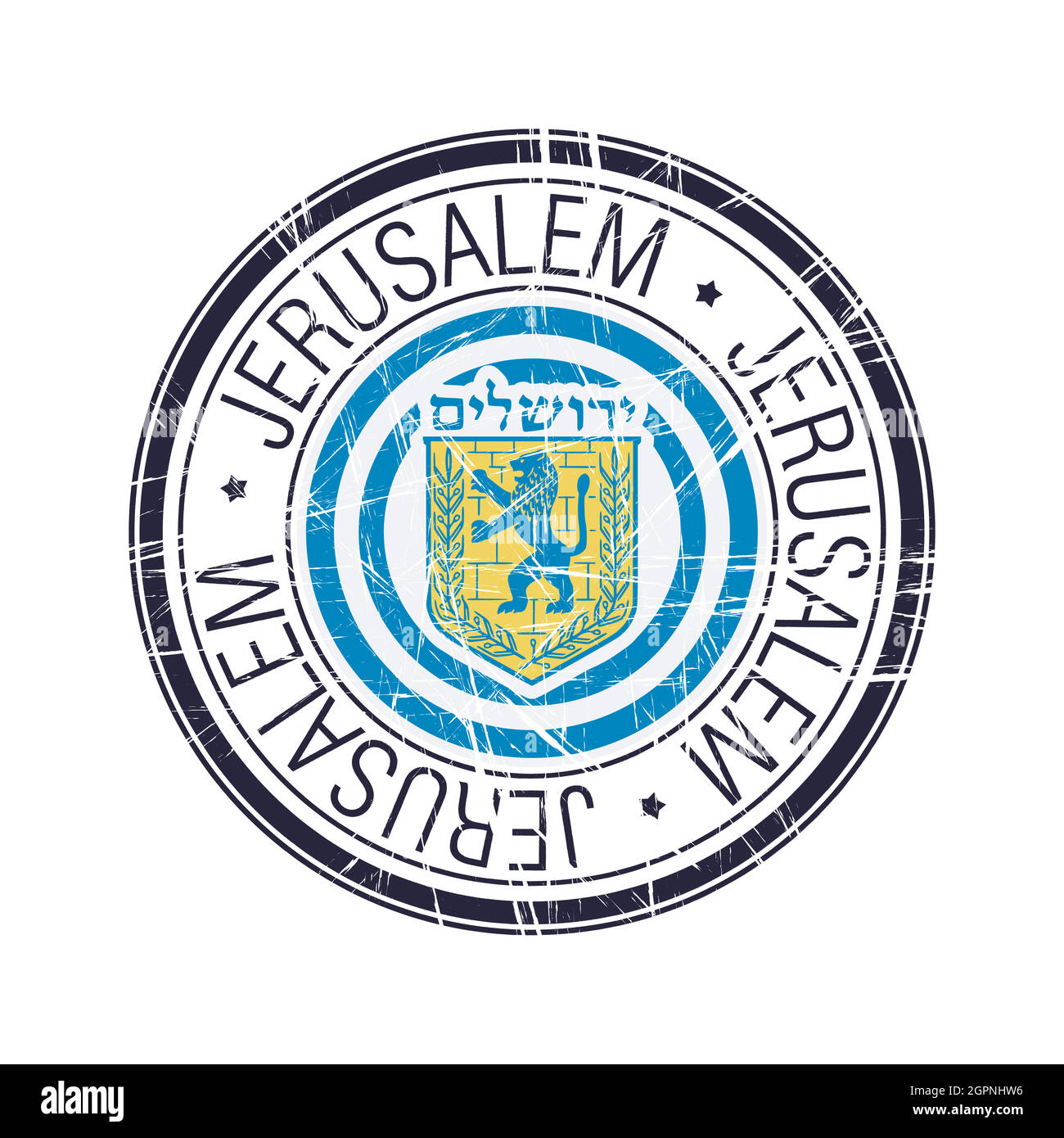 City of Jerusalem, Israel vector stamp Stock Vector Image & Art Alamy