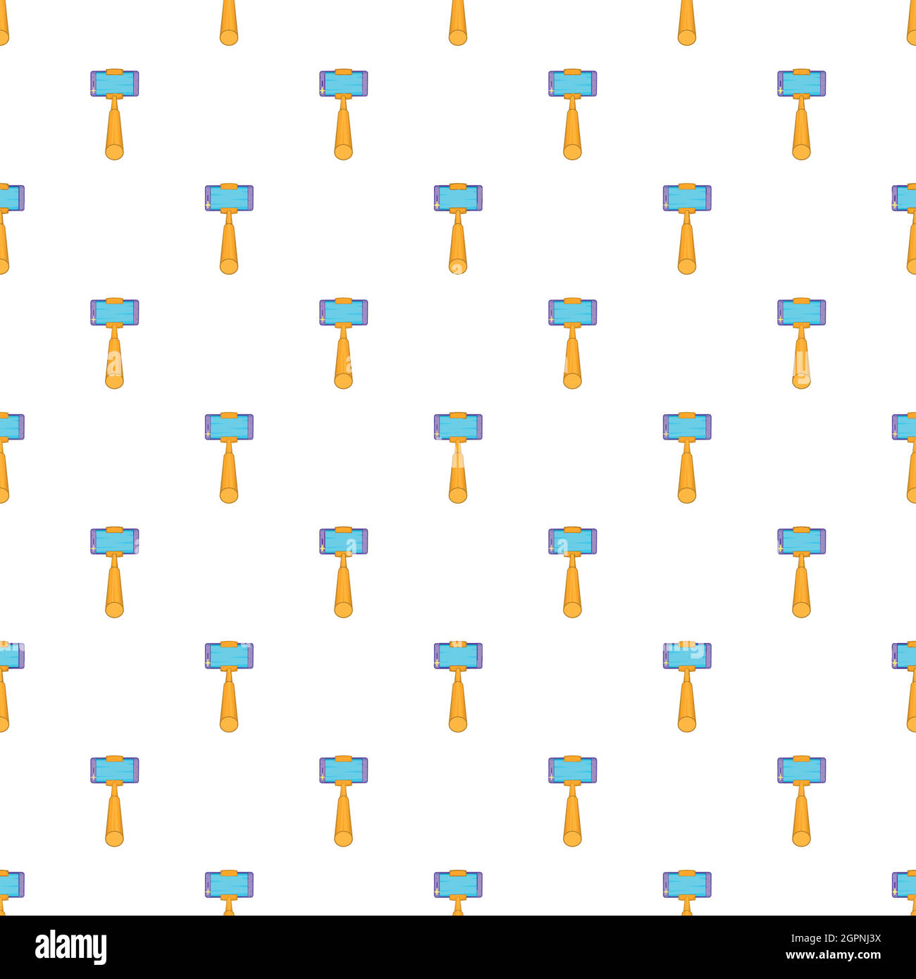 Selfie stick with smartphone pattern Stock Vector
