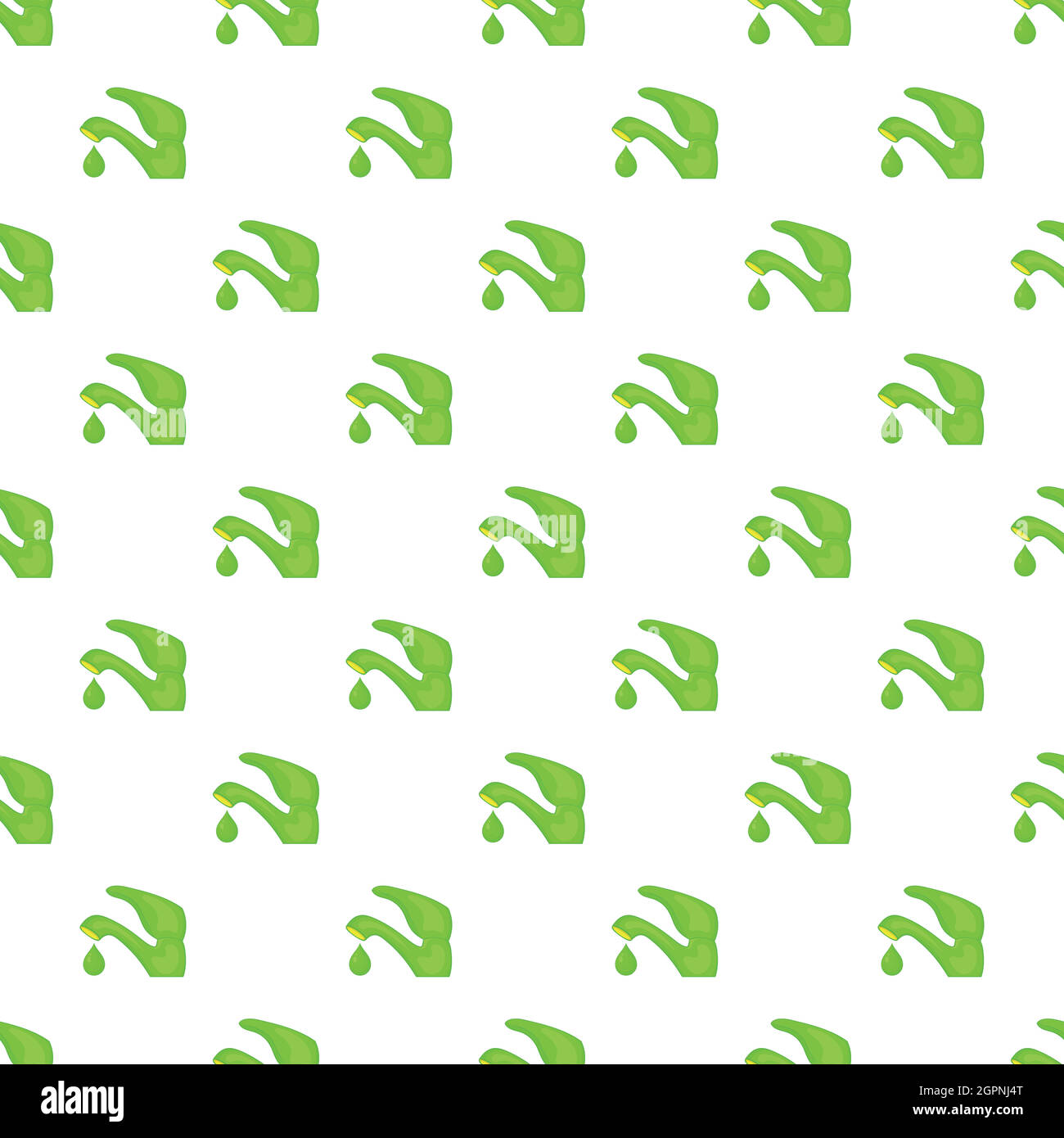 Eco water from faucet pattern, cartoon style Stock Vector