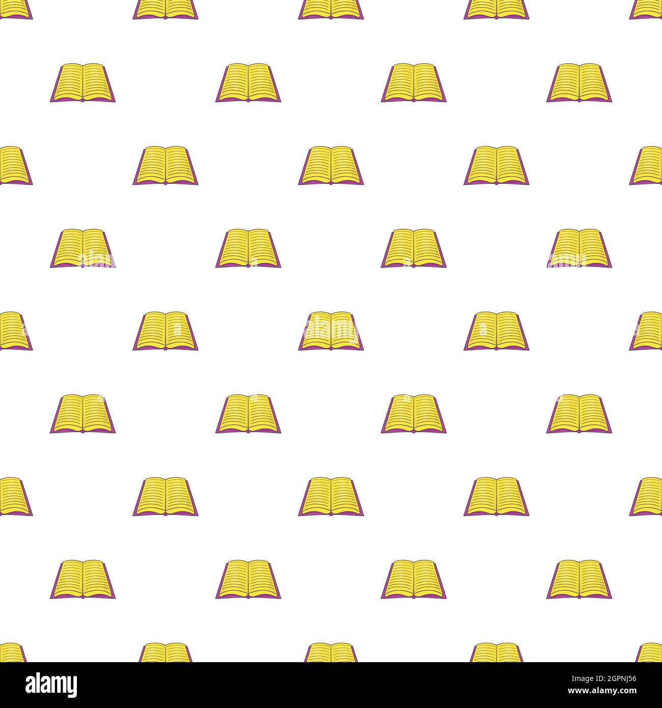 Book open in middle pattern, cartoon style Stock Vector