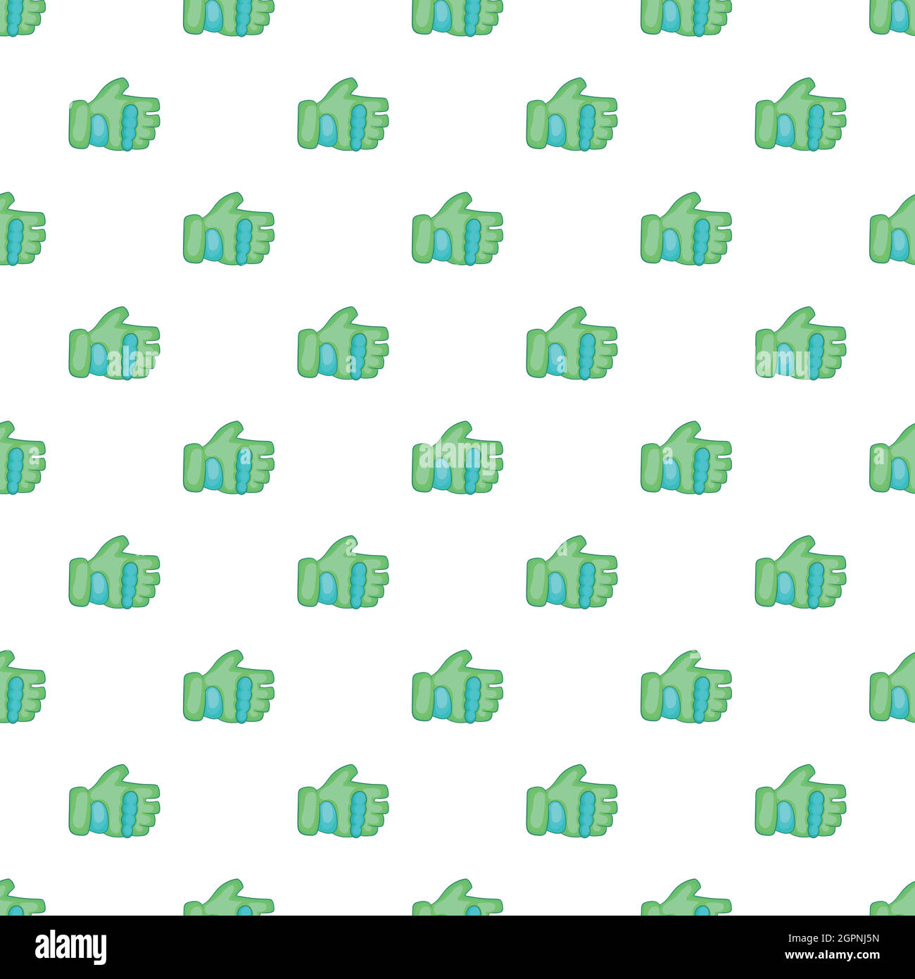 Green paintball glove pattern, cartoon style Stock Vector