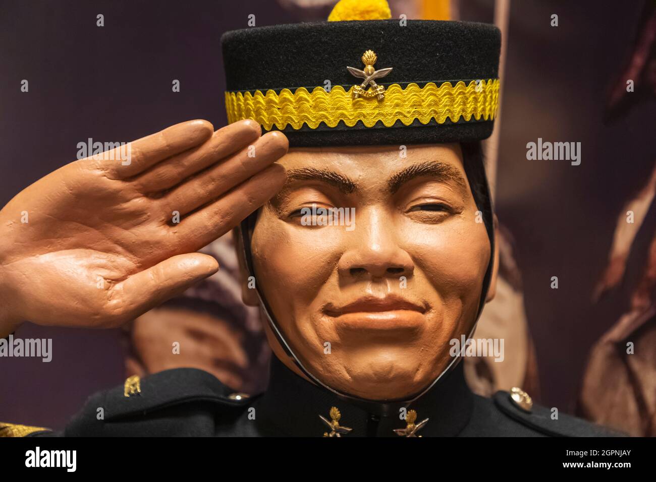 England, Winchester, Winchester's Military Quarter Museums, The Gurkha Museum, Statue of Saluting Gurkha Soldier Stock Photo