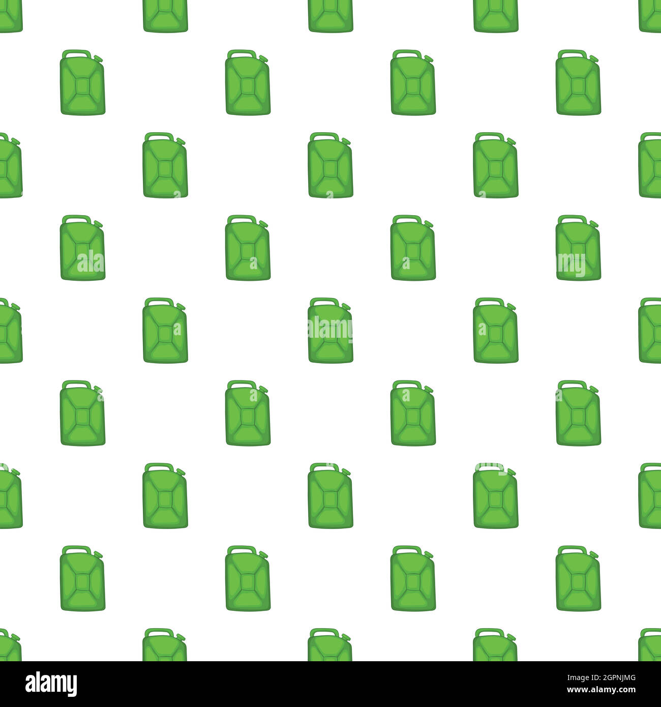 Green fuel canister pattern, cartoon style Stock Vector
