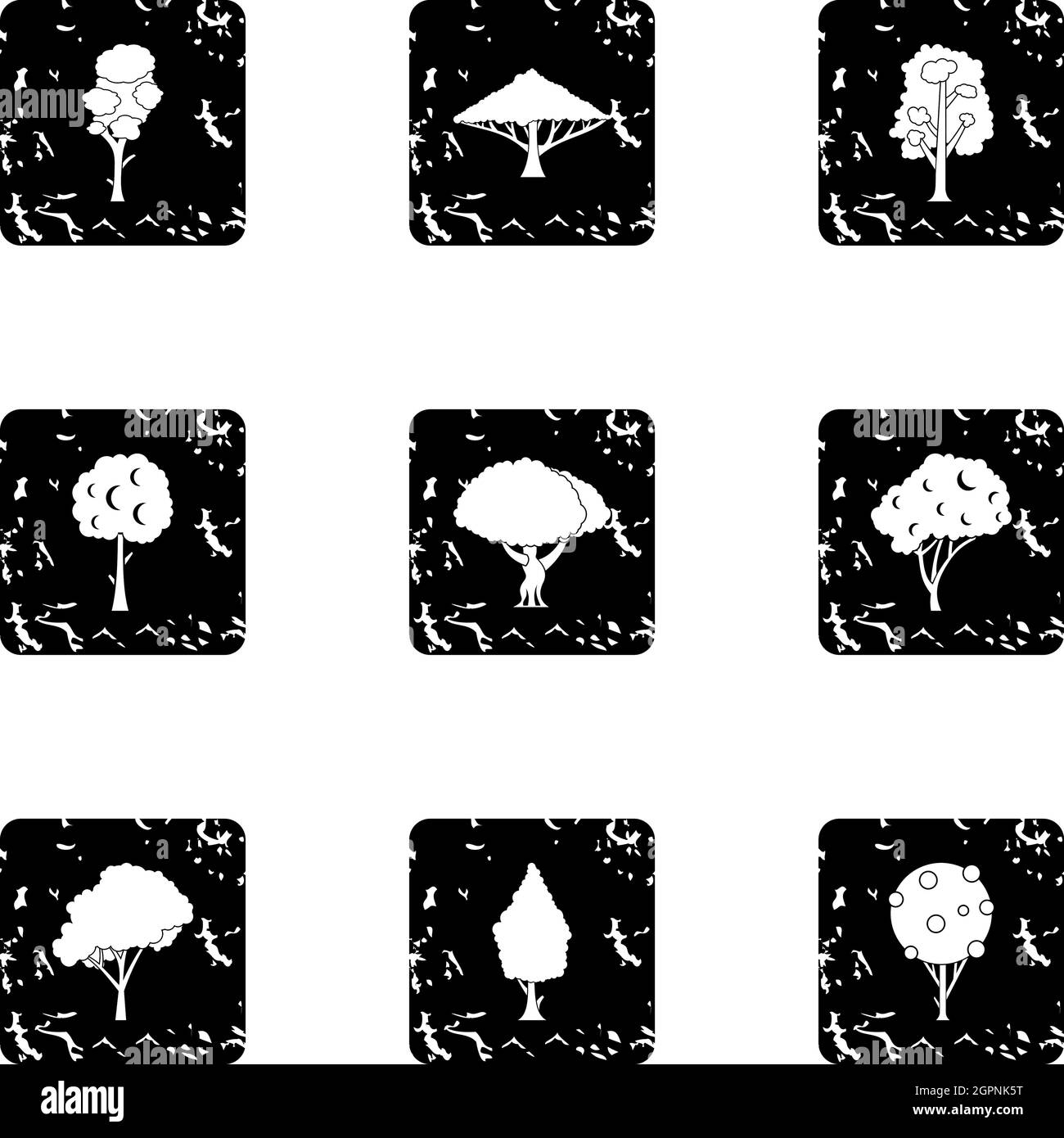 Types of trees icons set, grunge style Stock Vector Image & Art - Alamy