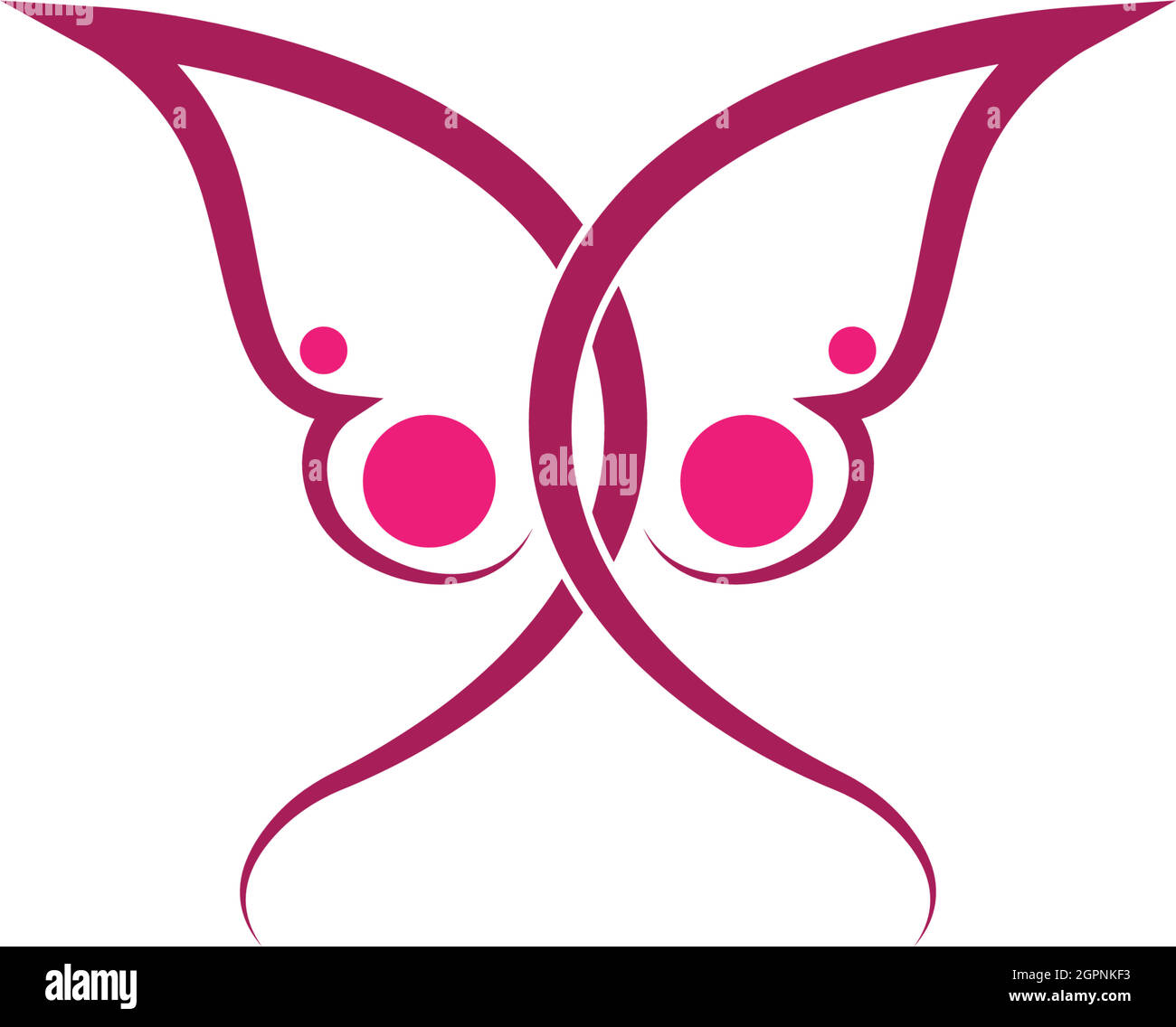 Butterfly icon logo design concept template illustration Stock Vector