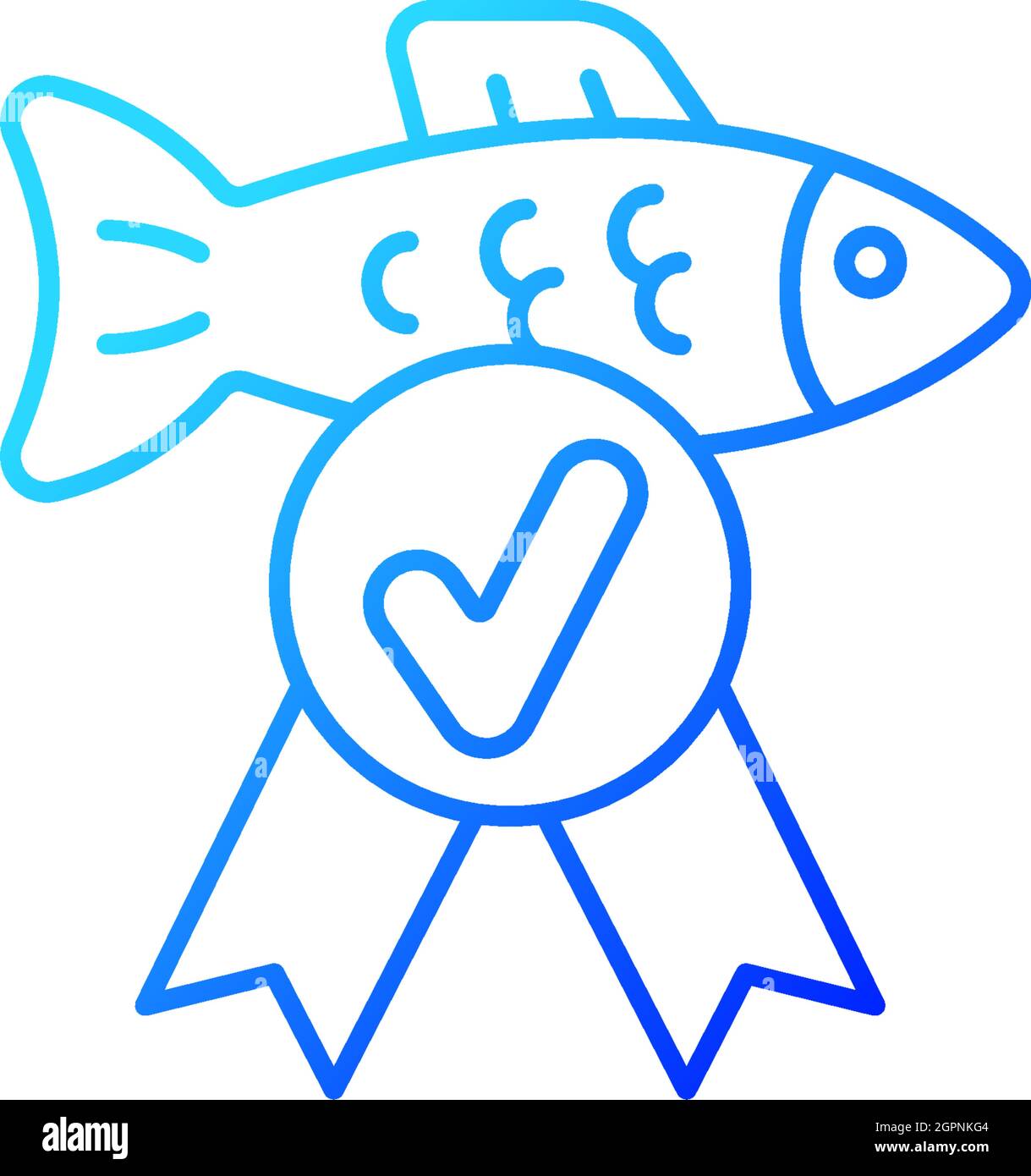 Fish quality control gradient linear vector icon Stock Vector