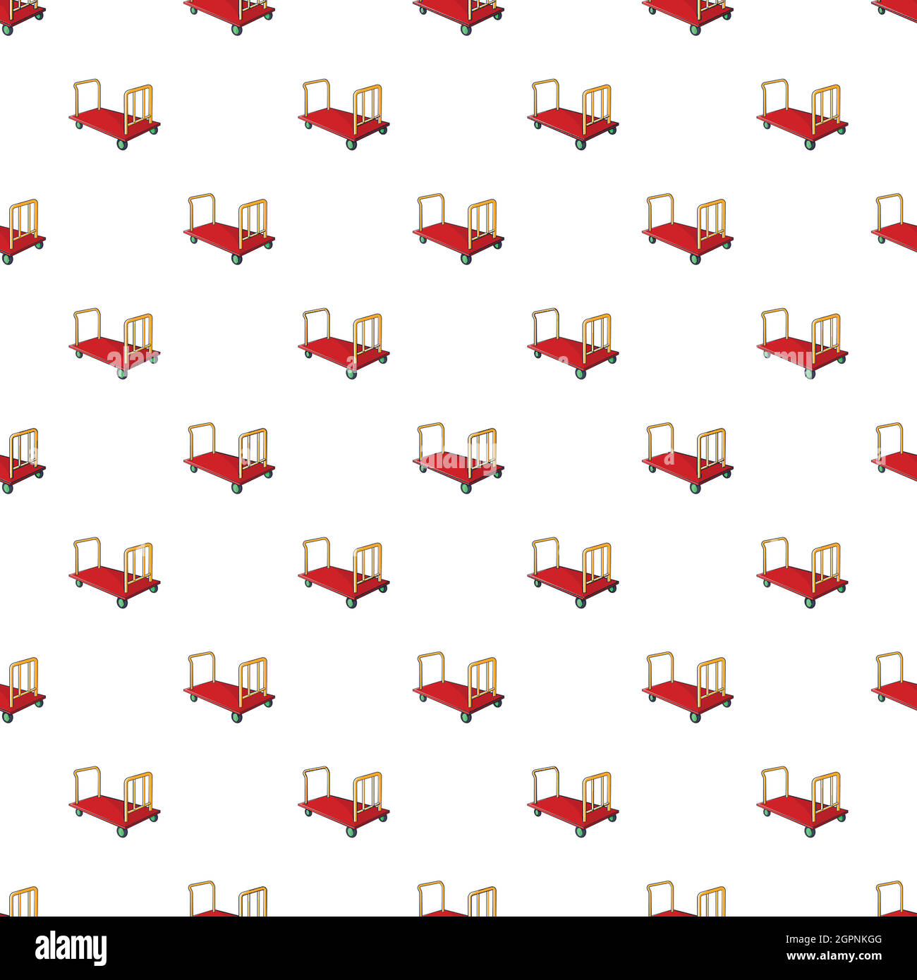 Baggage cart pattern, cartoon style Stock Vector