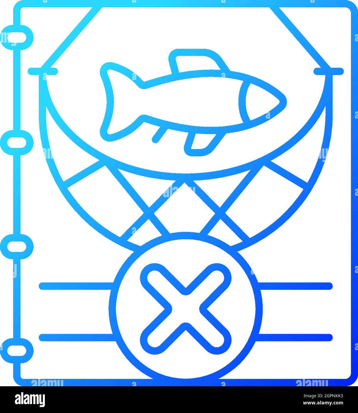 IUU fishing gradient linear vector icon Stock Vector