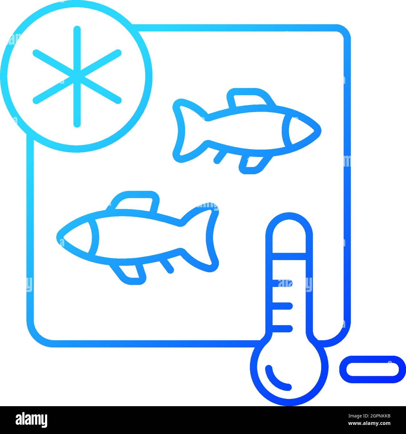 Fish storing gradient linear vector icon Stock Vector