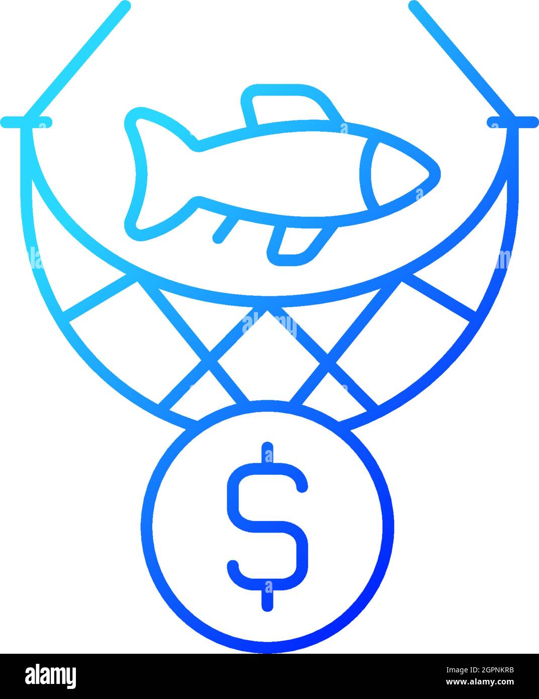 Commercial fishing gradient linear vector icon Stock Vector
