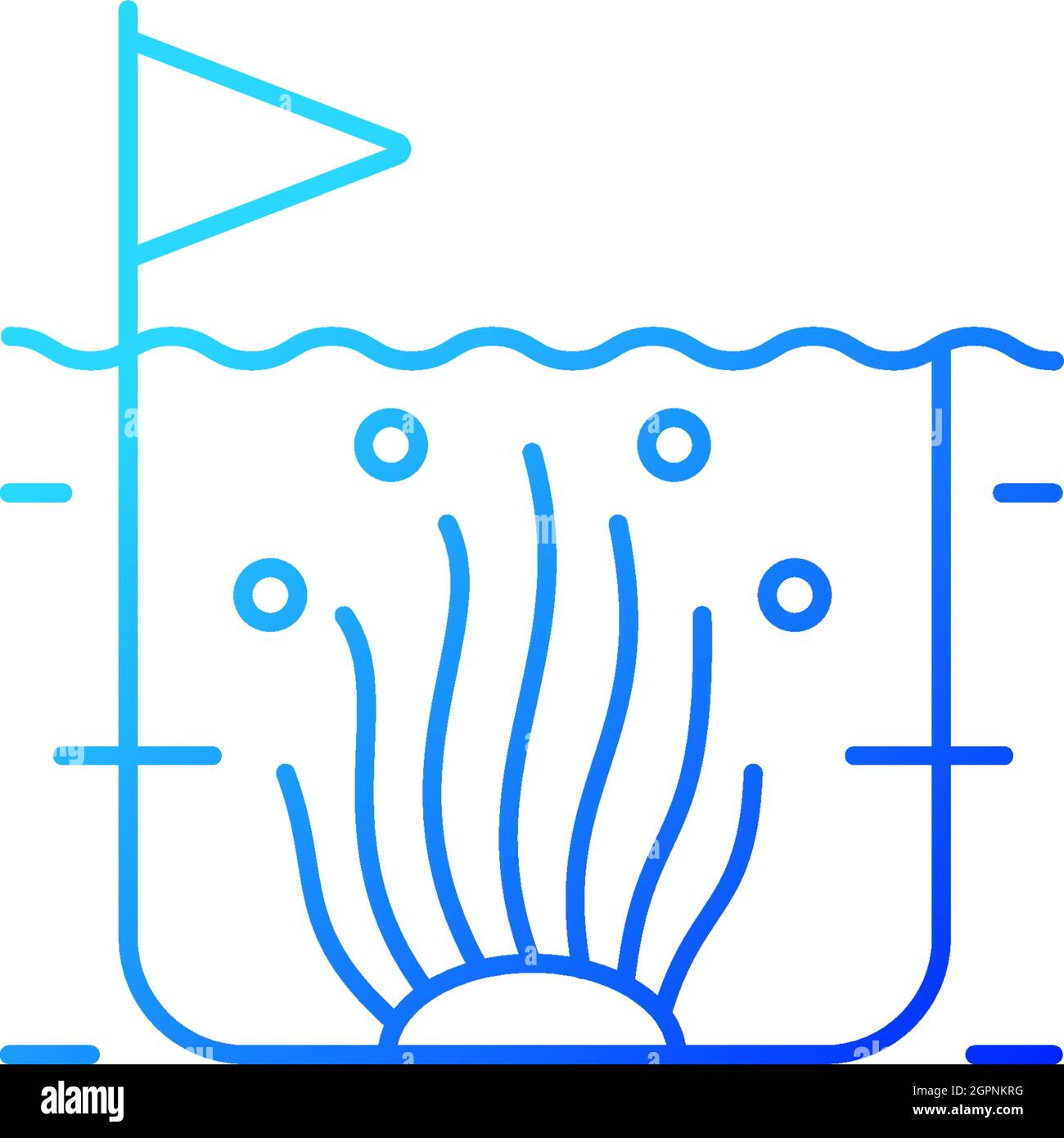 Algaculture gradient linear vector icon Stock Vector