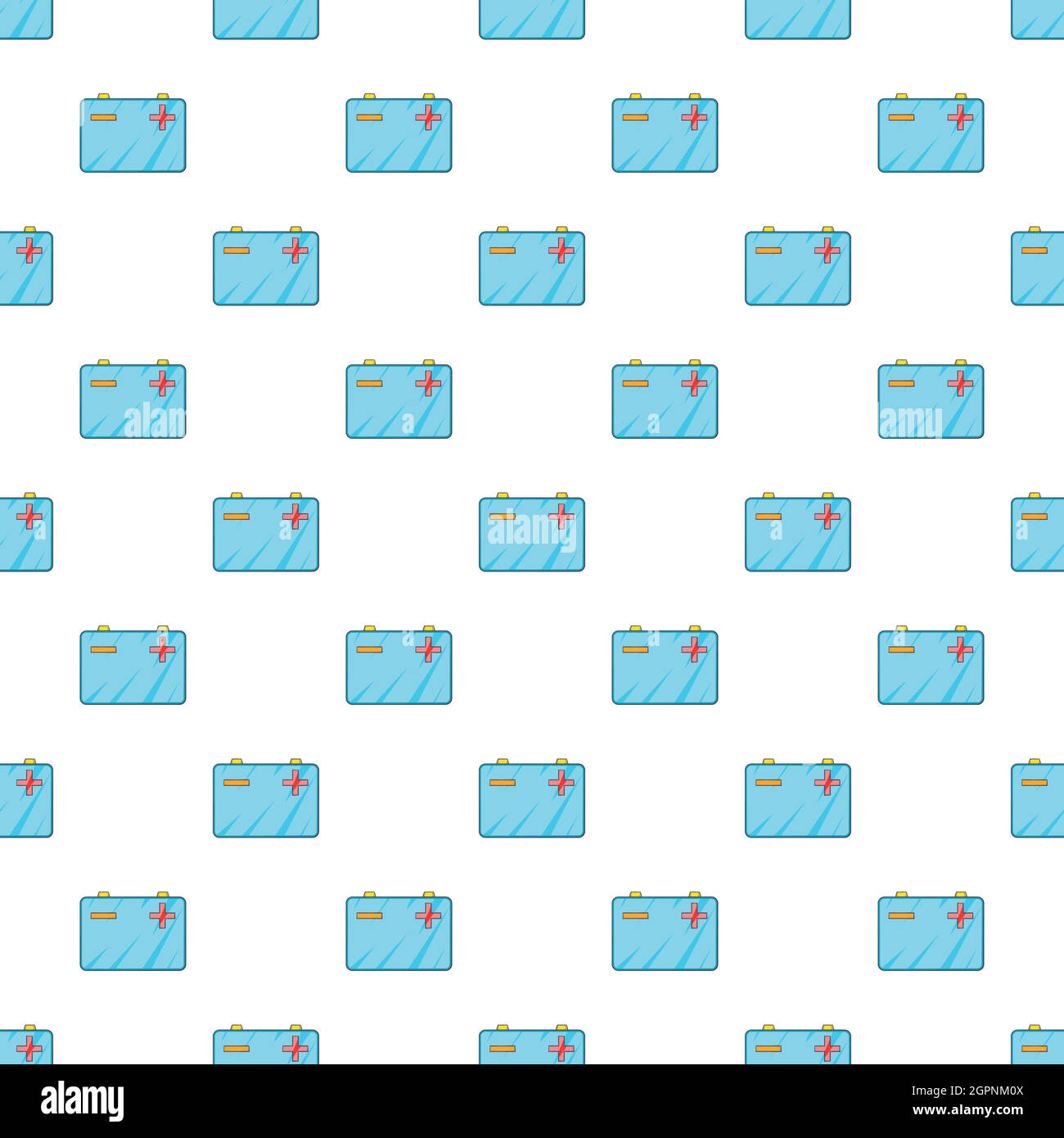 Car battery pattern, cartoon style Stock Vector